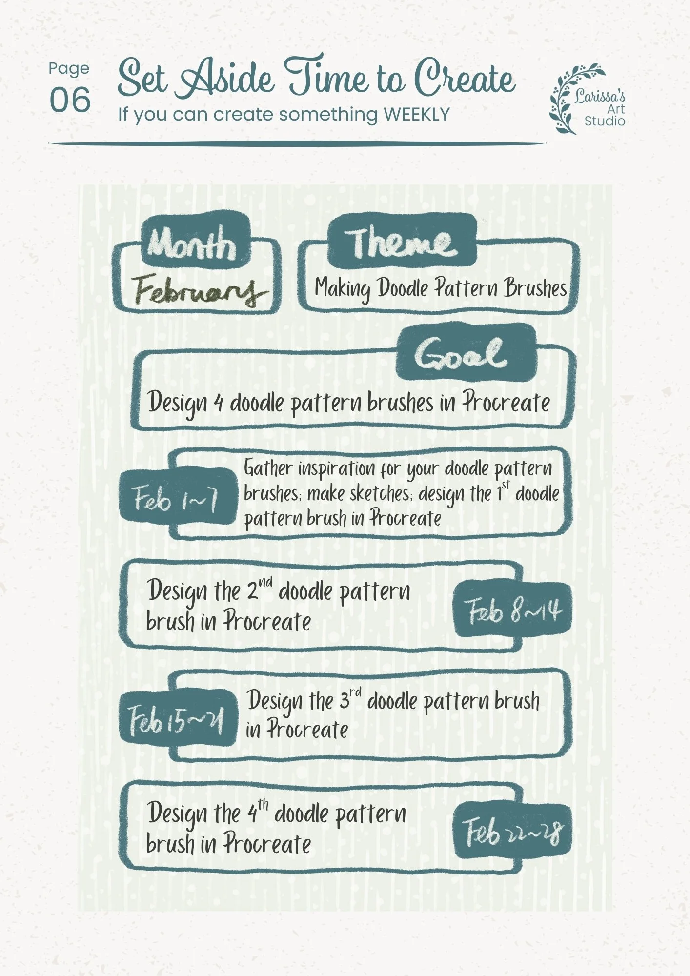 Feb 26 - Creative Guide - Making Doodle Pattern Brushes - Creative Practice Weekly Schedule
