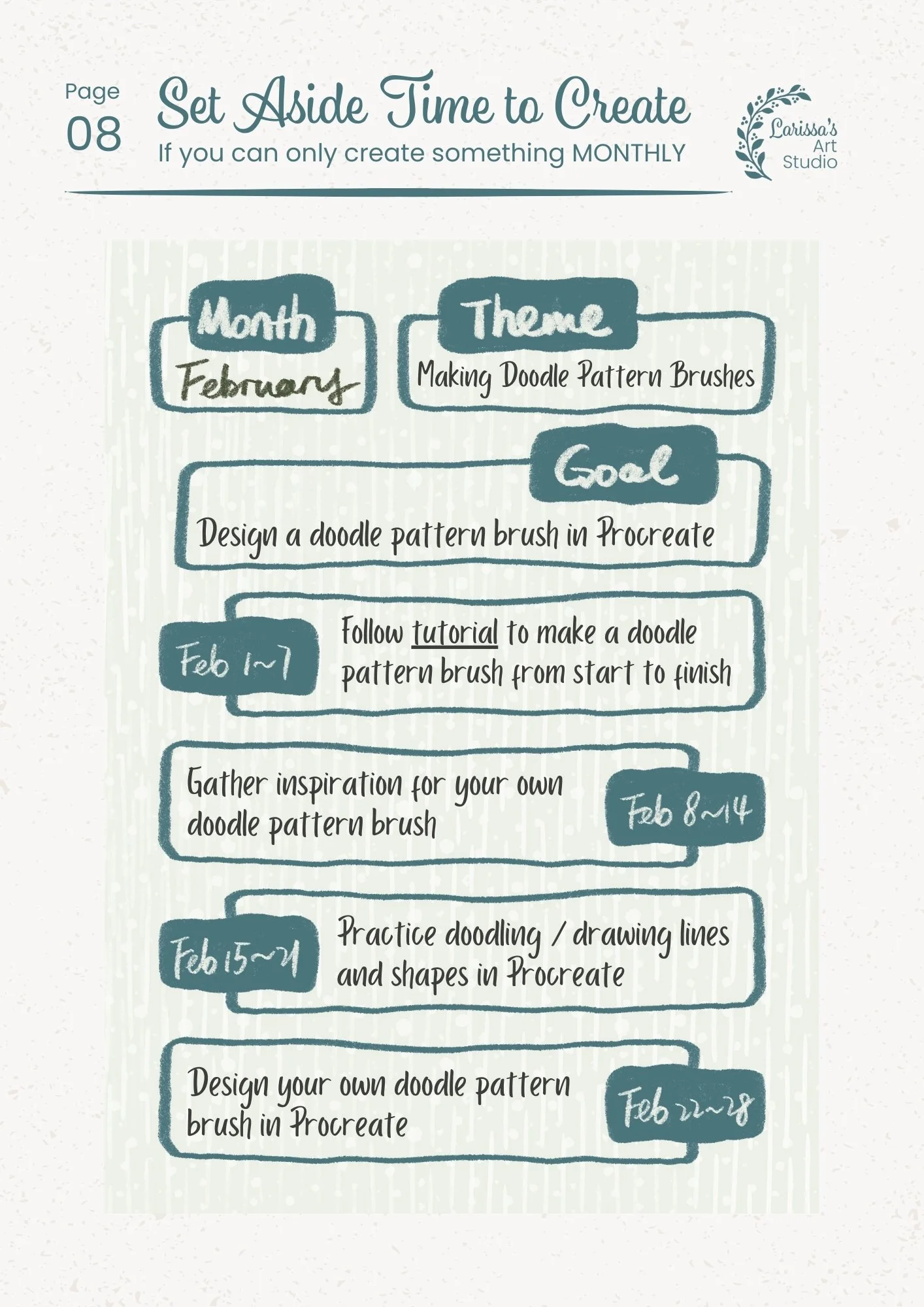 Feb 26 - Creative Guide - Making Doodle Pattern Brushes - Creative Practice Monthly Schedule