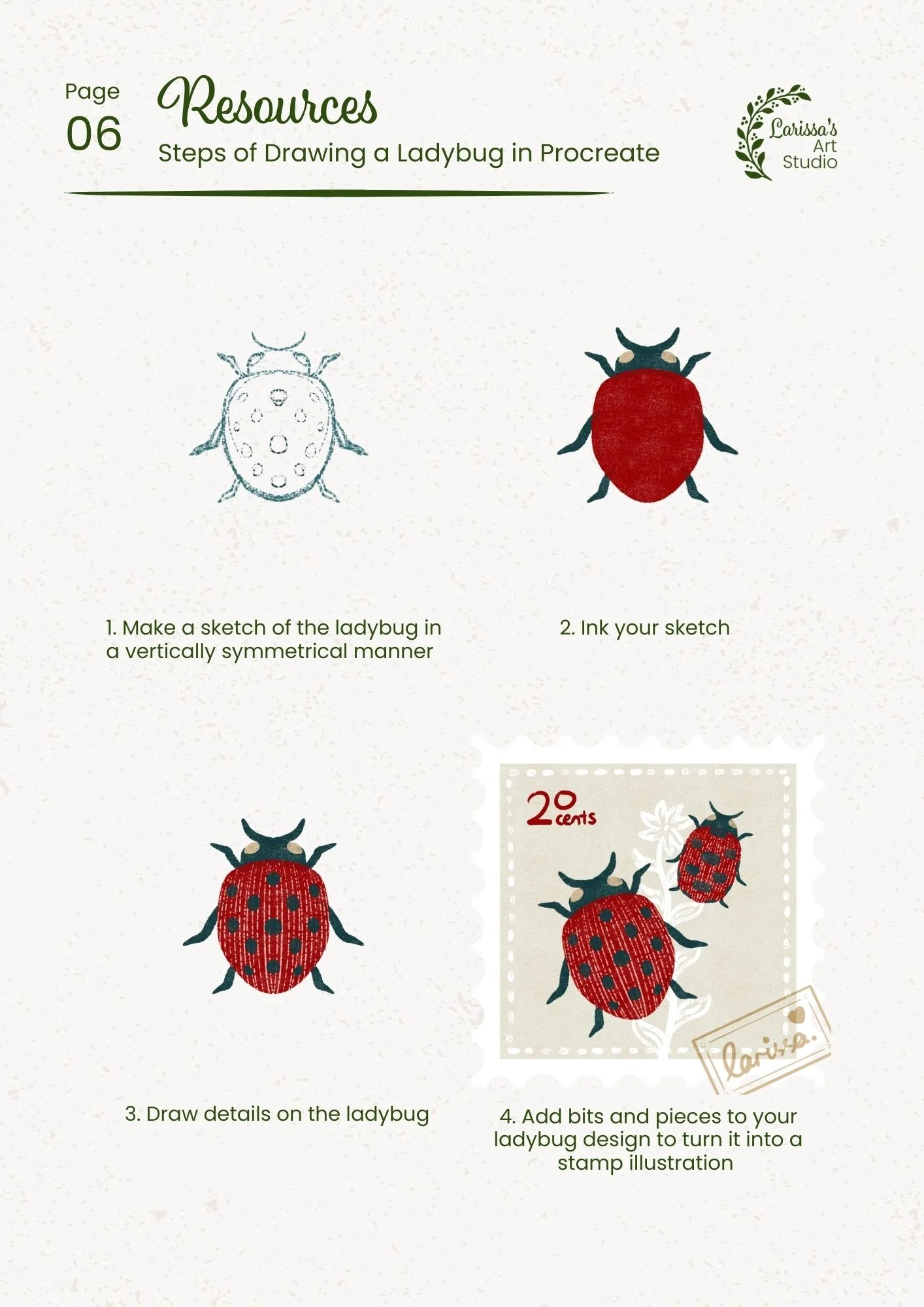 Mar 26 - Creative Guide - Nature Inspired Stamp Collection - Steps of Ladybug Drawing