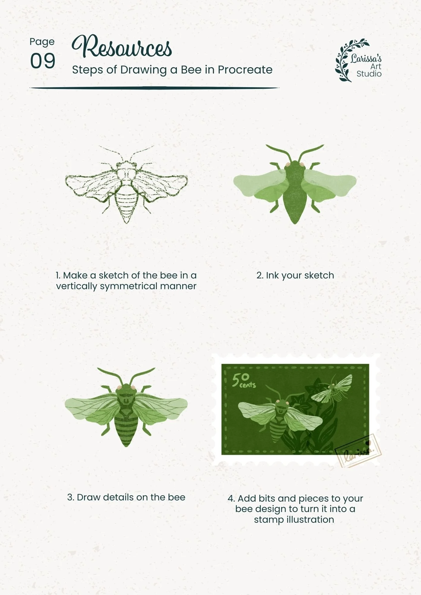 Mar 26 - Creative Guide - Nature Inspired Stamp Collection - Steps of Bee Drawing