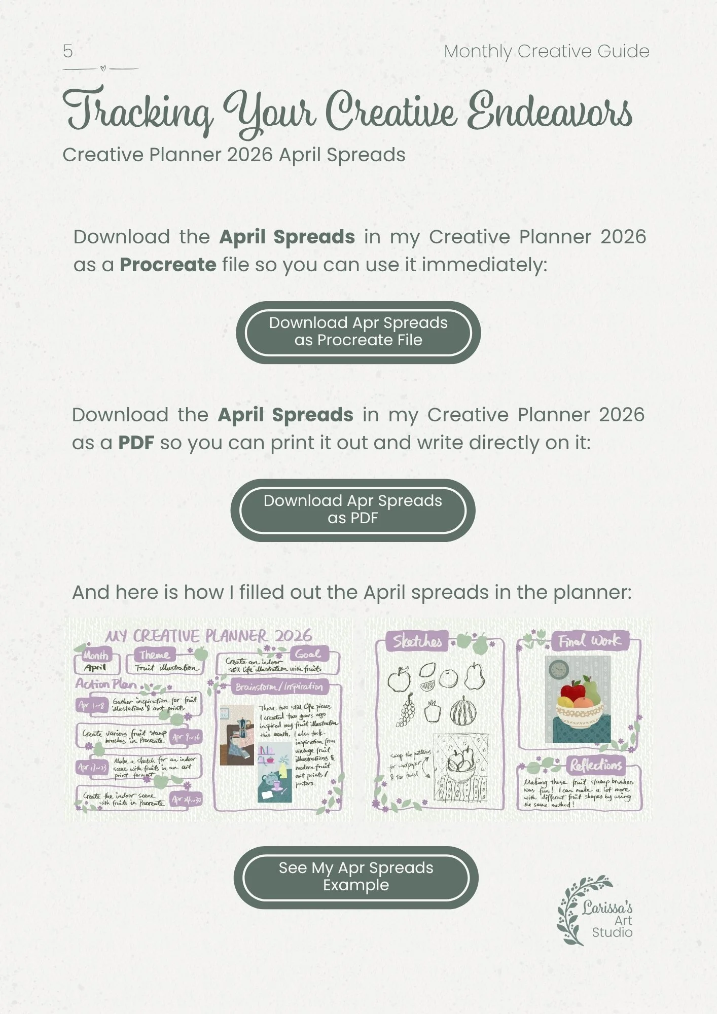 Apr 26 - Creative Guide - Fruit Illustration Art Print - Tracking Effort Apr Spreads