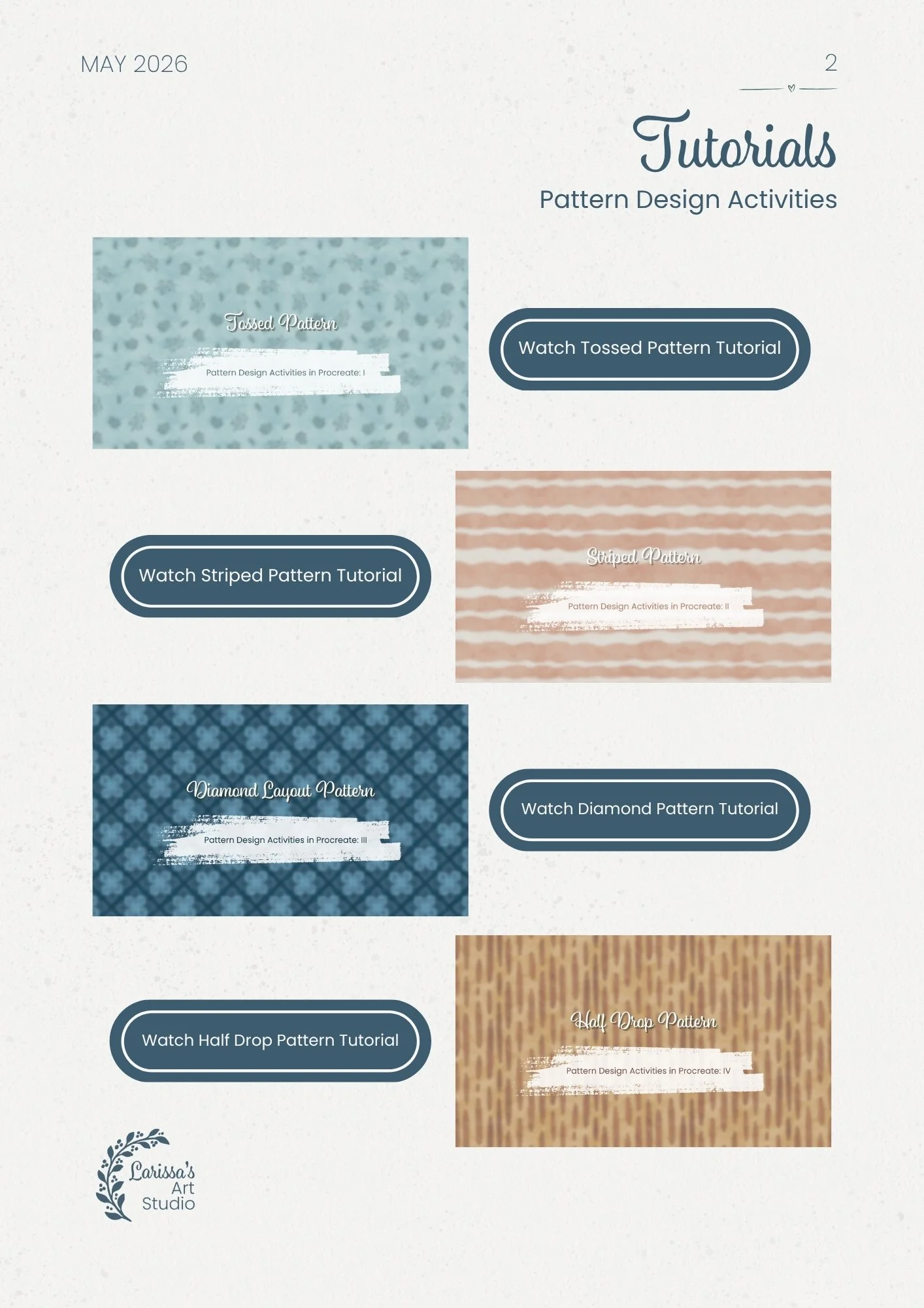 May 26 - Creative Guide - Pattern Design Activities - Tutorials 
