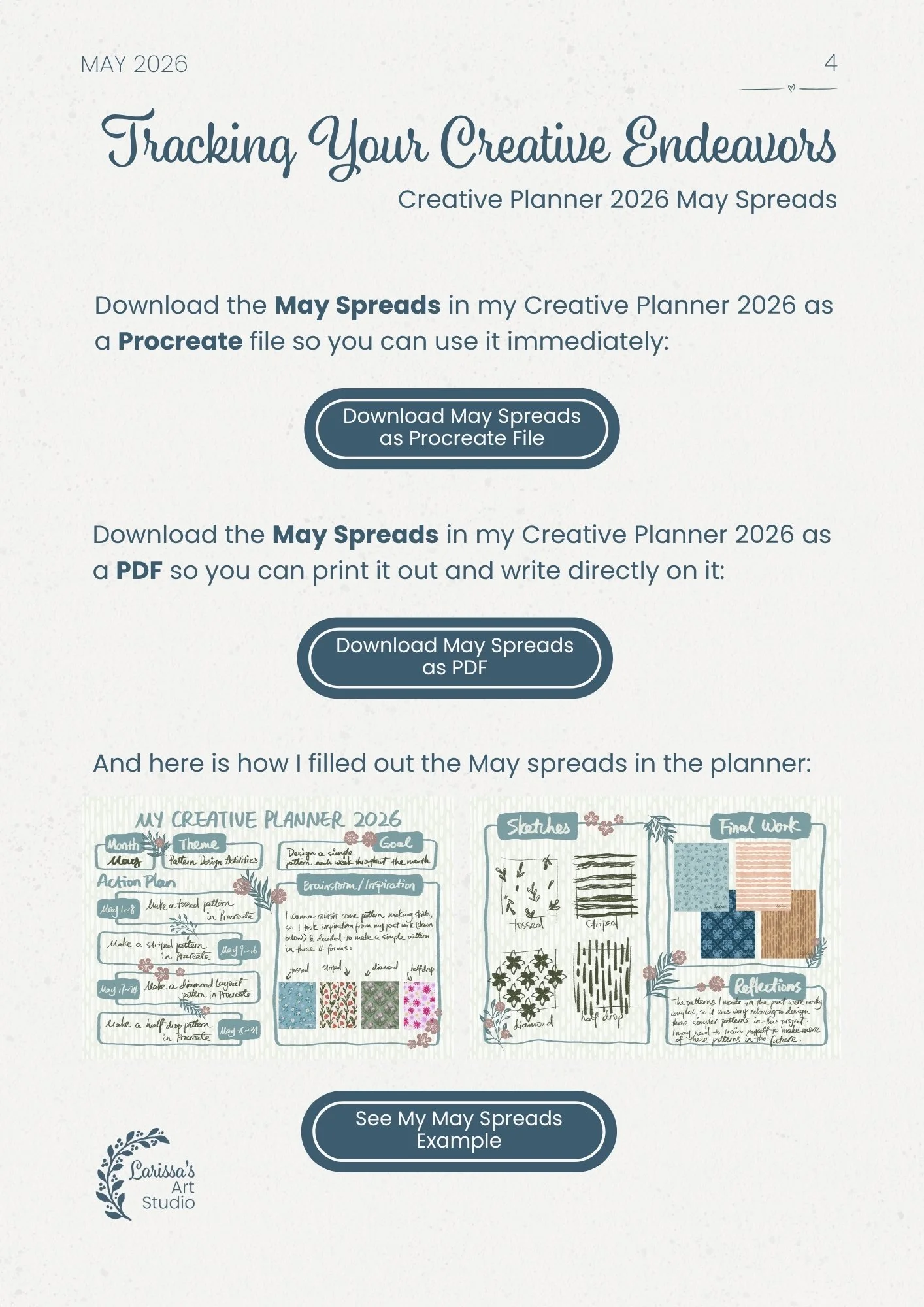 May 26 - Creative Guide - Pattern Design Activities - Tracking Effort May Spreads 