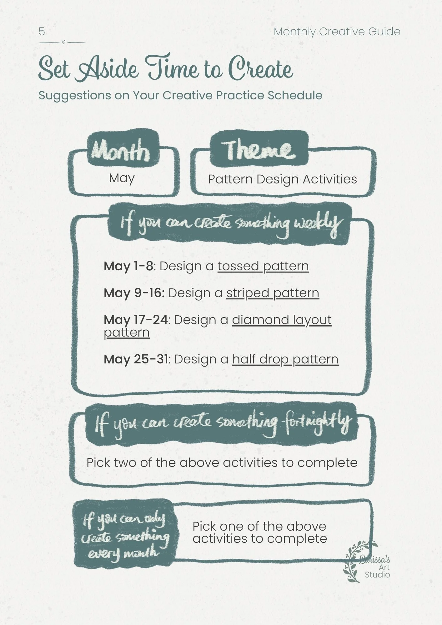 May 26 - Creative Guide - Pattern Design Activities - Creative Practice Schedule 