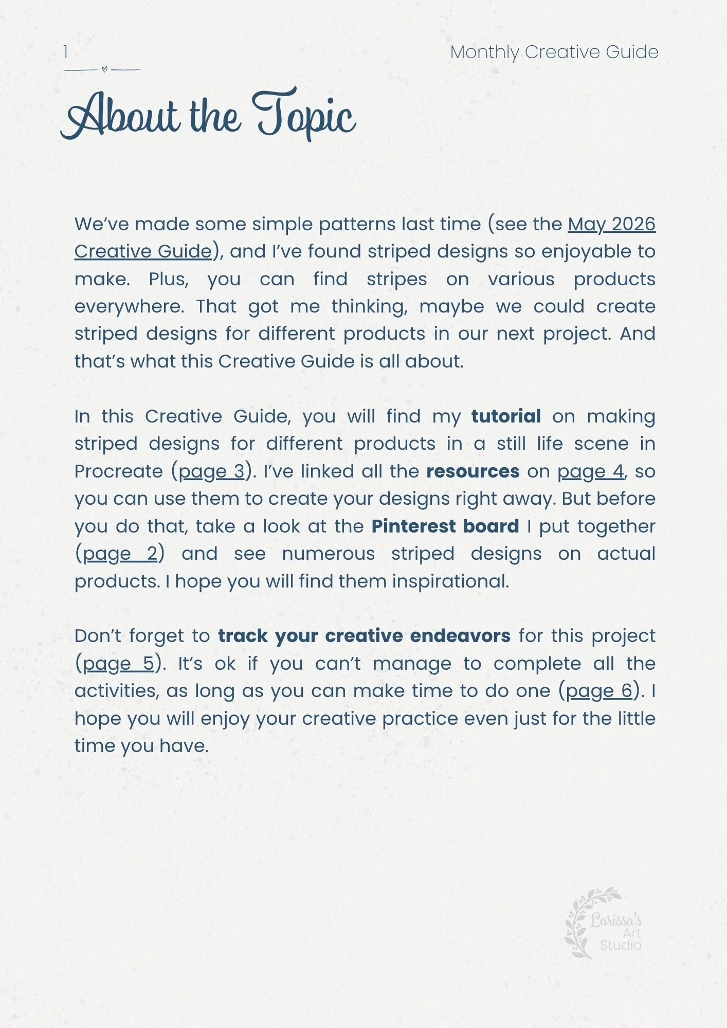 Jun 26 - Creative Guide - Striped Designs - Topic Summary
