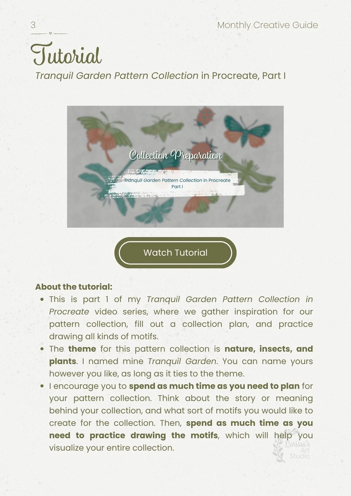 Sep 26 - Creative Guide - Tranquil Garden Pattern Collection Part 1 - Tutorial