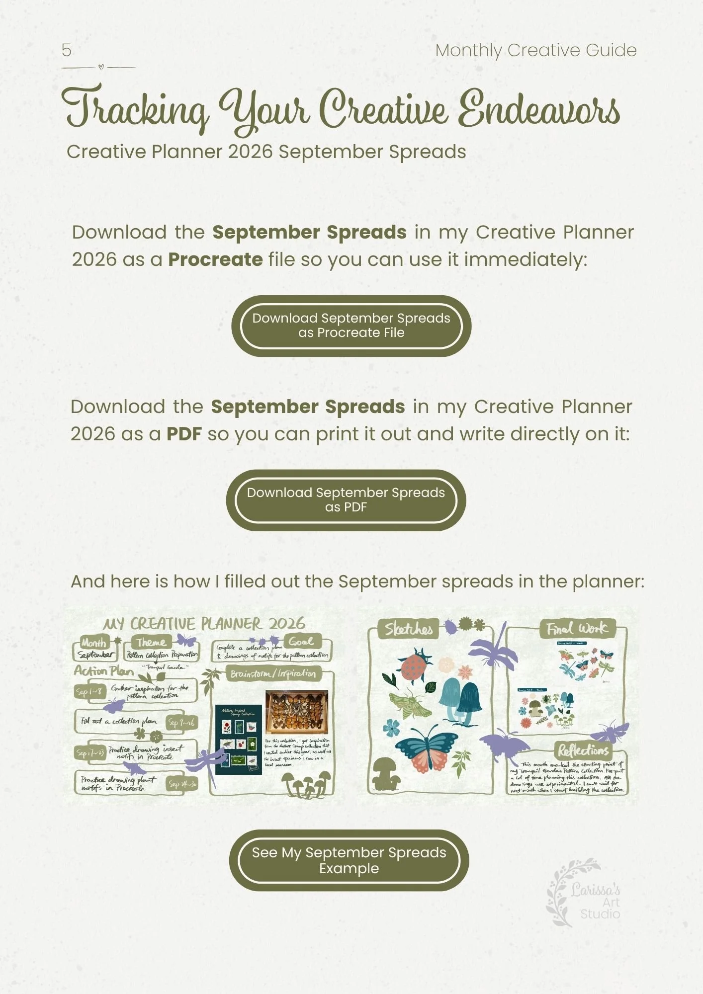 Sep 26 - Creative Guide - Tranquil Garden Pattern Collection Part 1 - Tracking Efforts Sep Spreads
