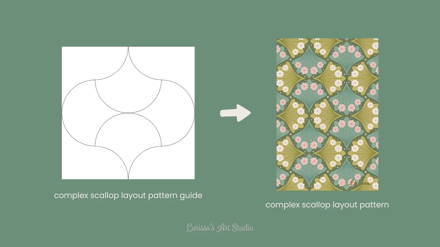 Making Scallop Layout Patterns in Procreate | Exploring Pattern Layouts ...