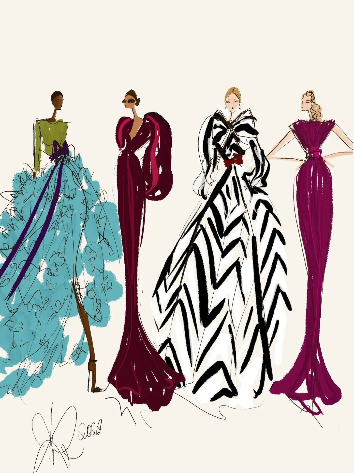 Unapologetically feminine in Valentino🌹🩵🫐💚