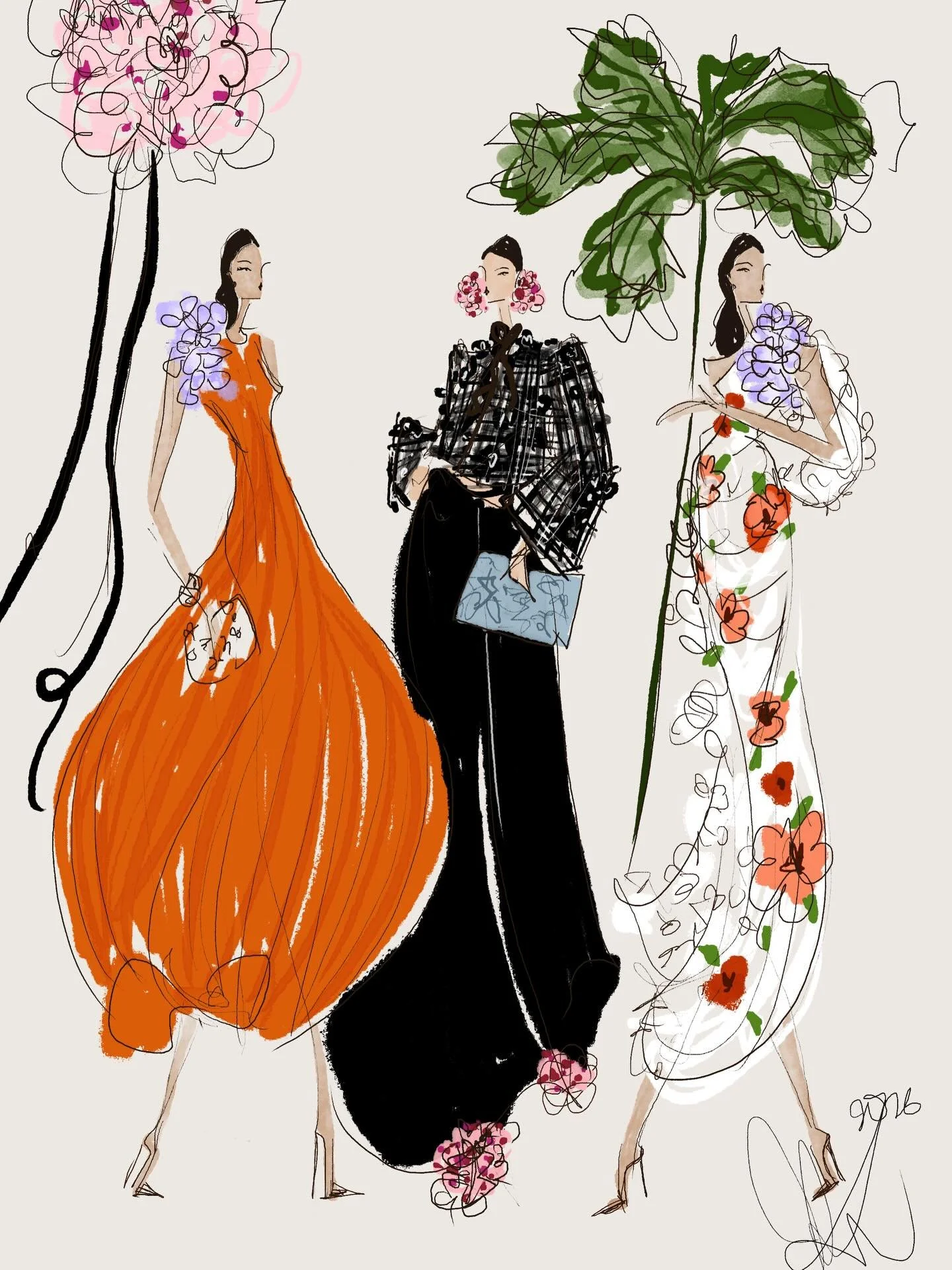 Because the sun&rsquo;s out finally 🌸🍃🍊 #DiorHauteCouture