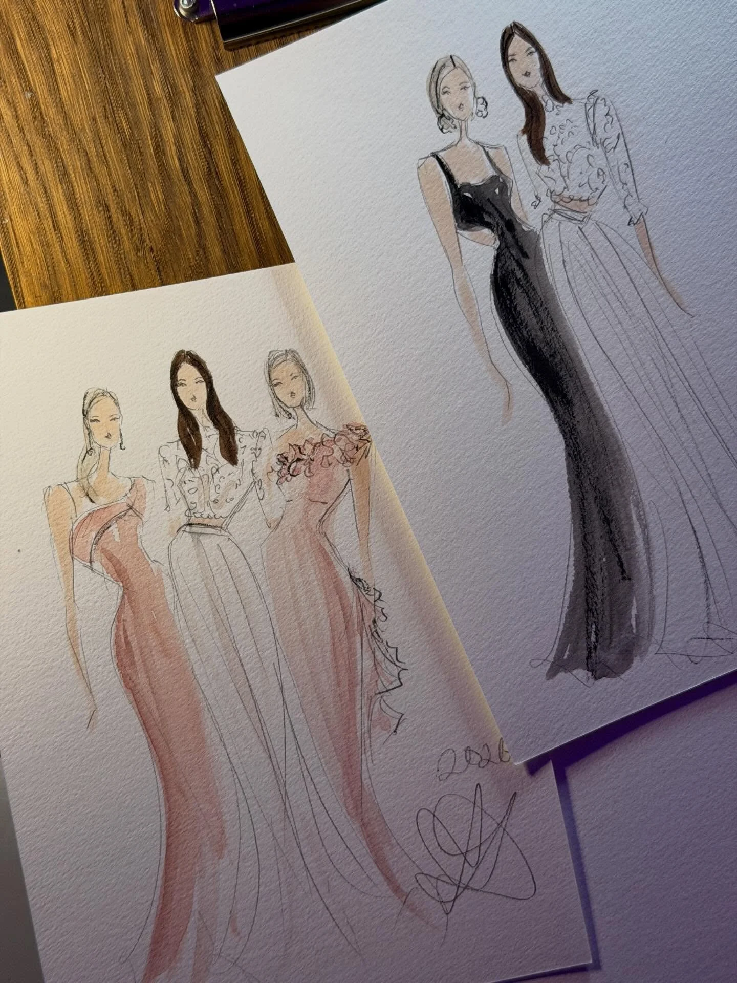 5-10min live drawings for D&amp;Fs wedding guests 🌃