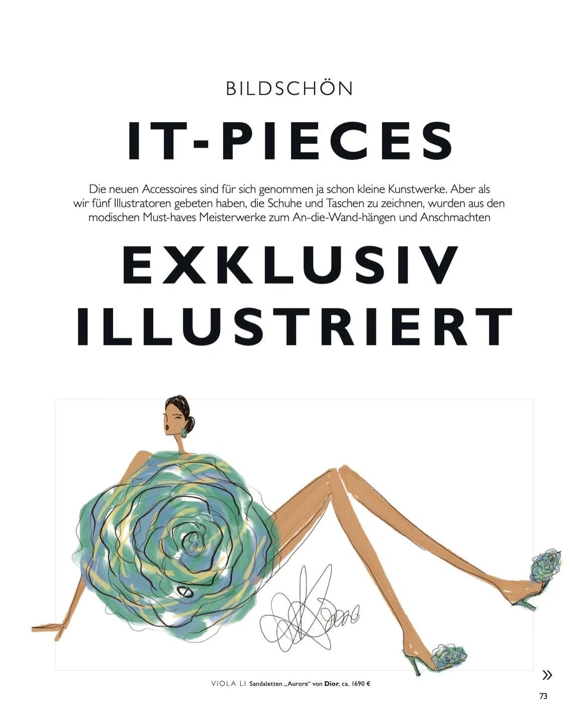 My first magazine contribution, for @grazia_magazin 📰 featuring my visualisation of a pair of @dior sandals 👡
And what an honour it is to be once again sharing pages with such inspiring illustrators!!

Thank you @ninocerone