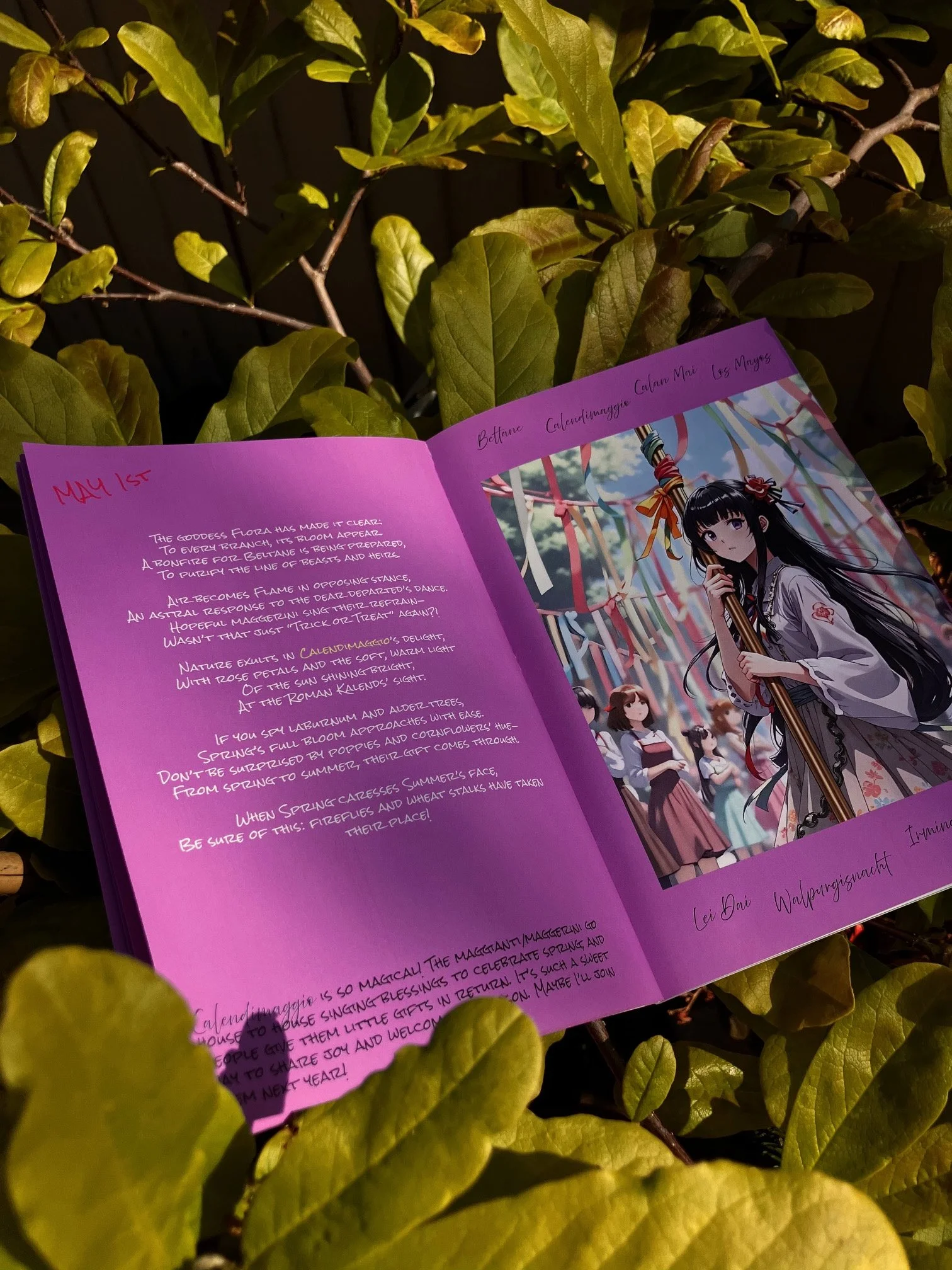 Manga style book about the magic of spring and beltane