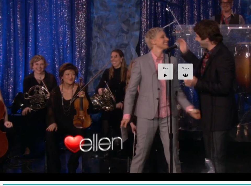 Performing on ellen with Josh Groban