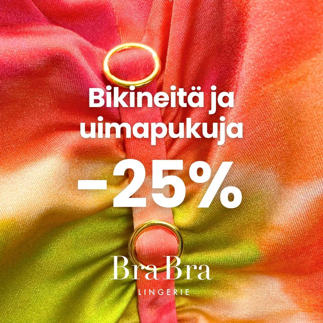 ‼️Teemme tilaa uutuuksille‼️
🔥 Nostimme alerekkiin vielä kivan erän bikineitä ja uimapukuja, -25%! 🔥
🏃‍♀️Tule nopeasti hakemaan omasi, sillä ale päättyy torstaina 31.7.2025.