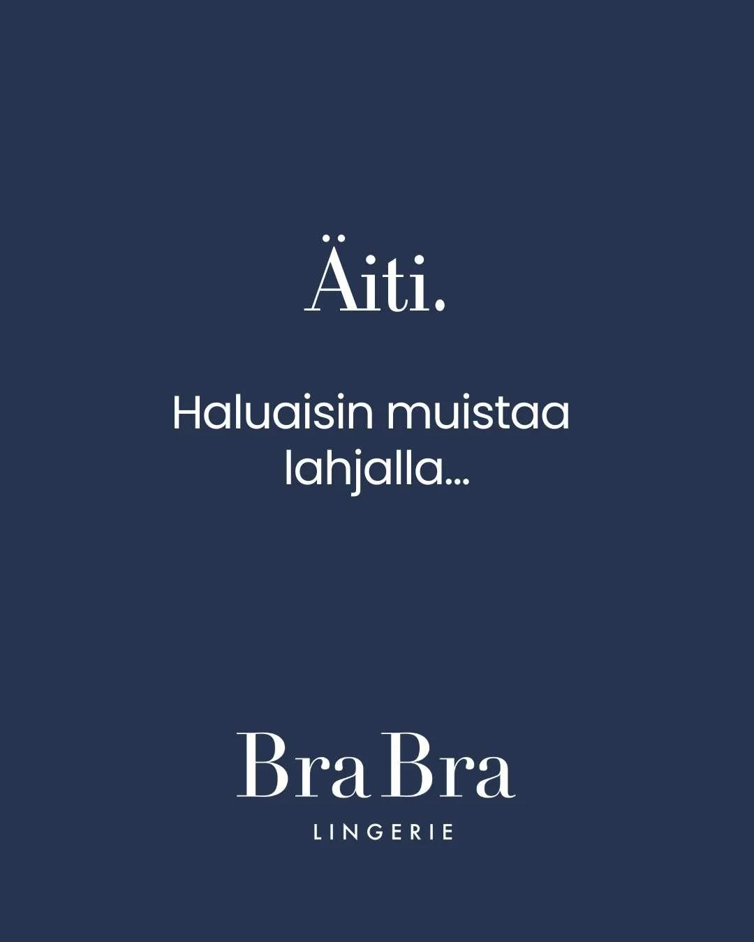 💝&Auml;itienp&auml;iv&auml;lahjaidea, joka ilahduttaa kauan &auml;itienp&auml;iv&auml;n j&auml;lkeenkin.💝

Hanki lahjakortti liikkeest&auml;mme! Saat sen kauniissa lahjapakkauksessa, ja voit voittaa lahjakorttisi mukana ihanan pikkulaukun. 👛

Voit
