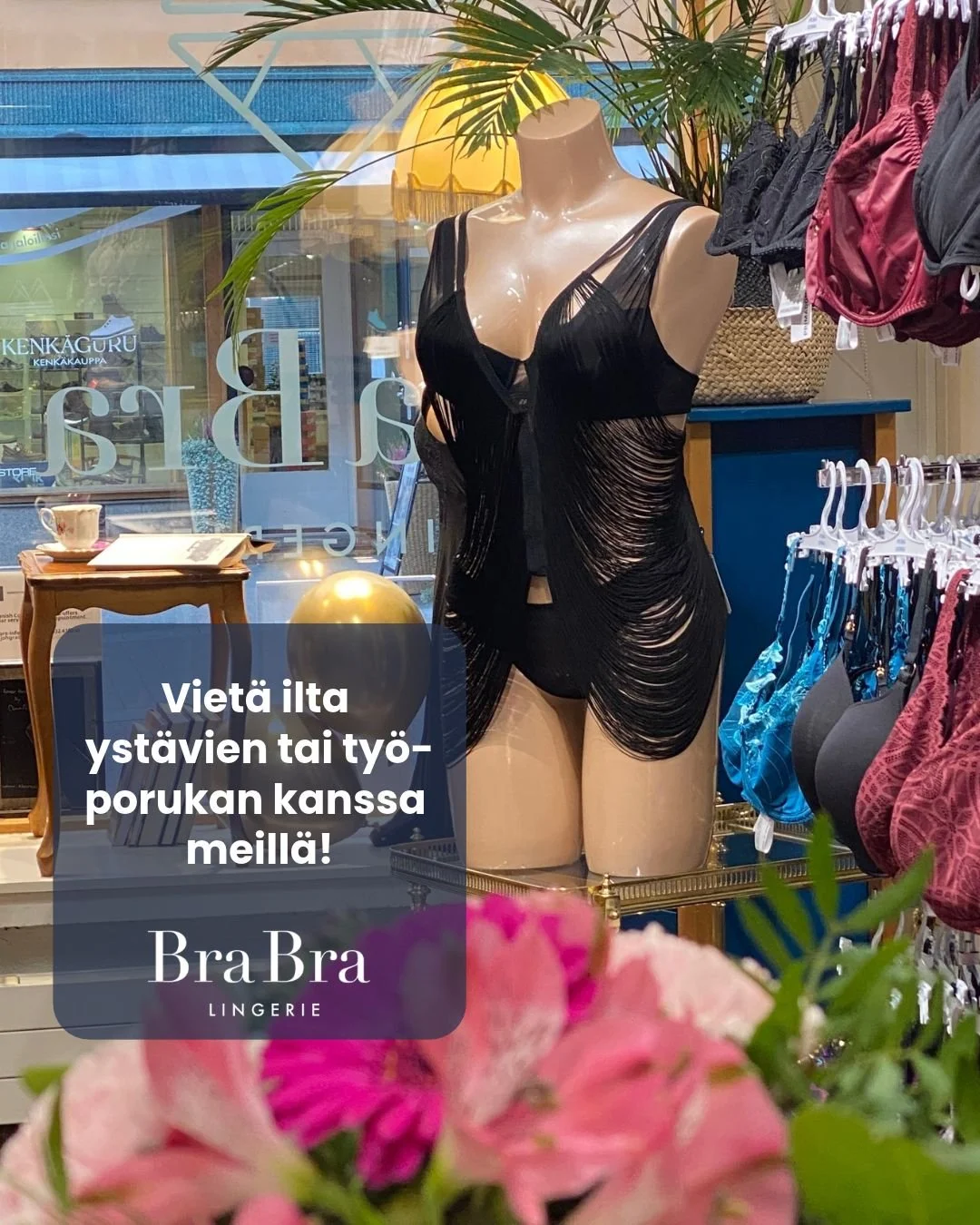 MONTA K&Auml;RP&Auml;ST&Auml; YHDELL&Auml; ISKULLA: 
Viet&auml; kiva ilta ja hanki uudet alusasut parhaassa seurassa! 💃

🔸 Kokoa kaveriporukka, ja tulkaa yhdess&auml; viett&auml;m&auml;&auml;n naisteniltaa meille. Sinulla ja yst&auml;vill&auml;si o