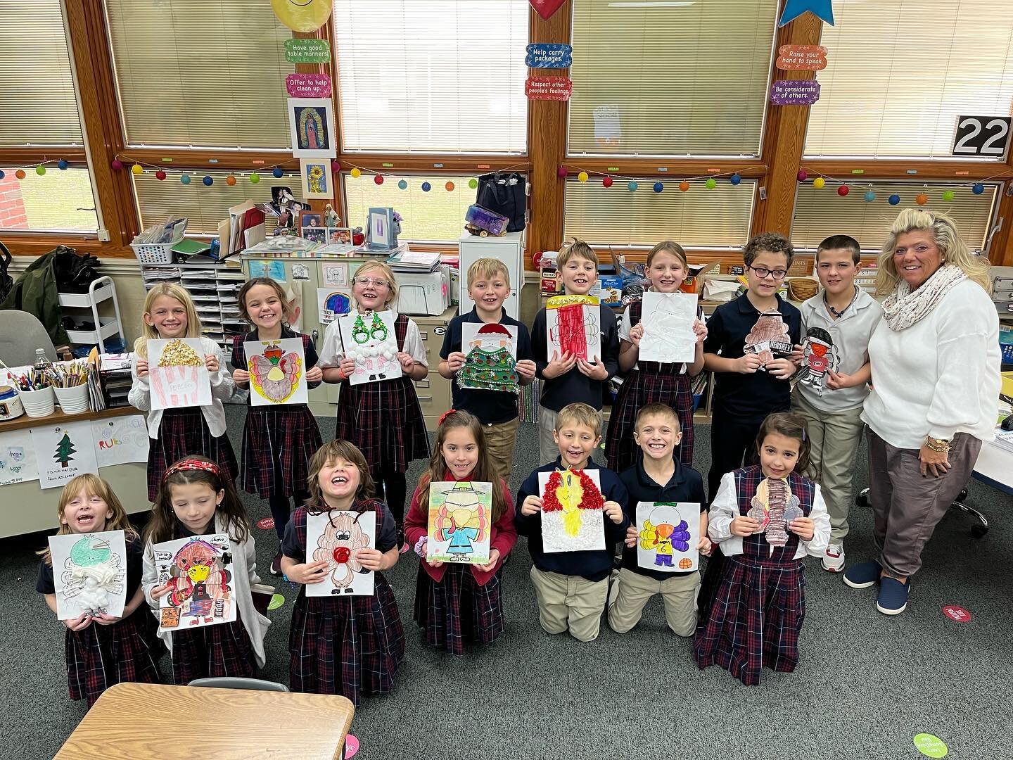 Mrs. Hajduk&rsquo;s 2nd grade students are so proud of their Hidden Turkey projects. 🦃 #stbgrows
