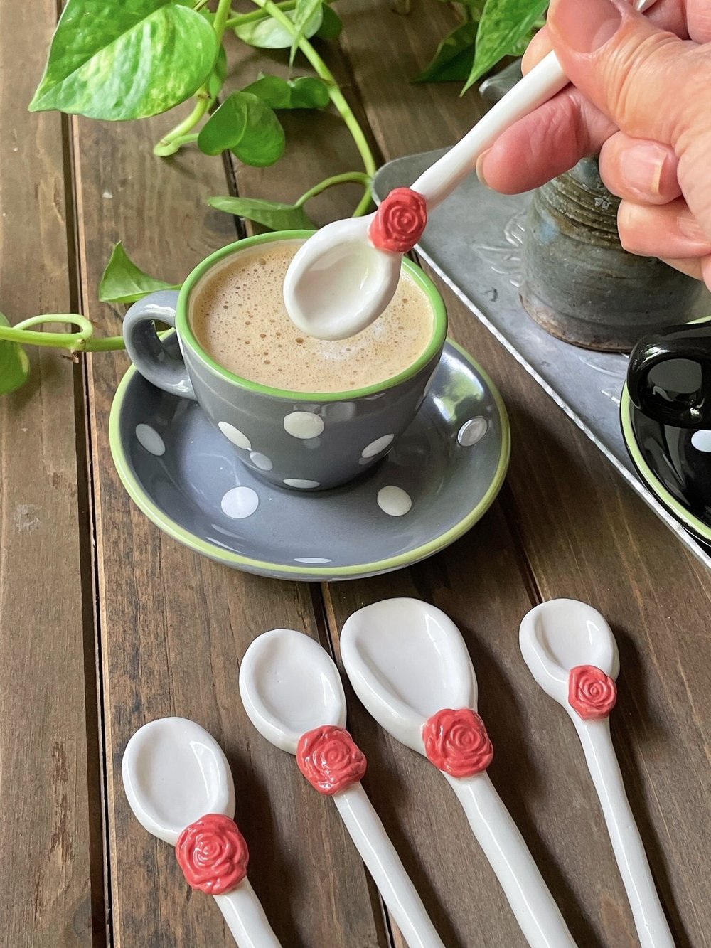 Ceramic Espresso Spoons, Cappuccino Spoons, Coffee Station Spoons