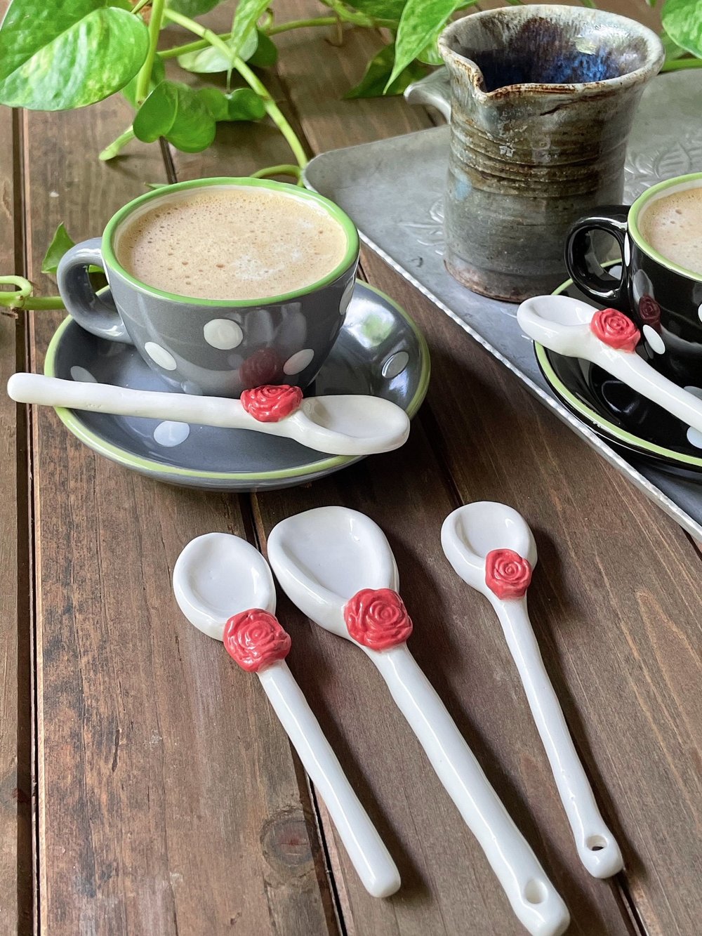 Ceramic Espresso Spoons, Cappuccino Spoons, Coffee Station Spoons