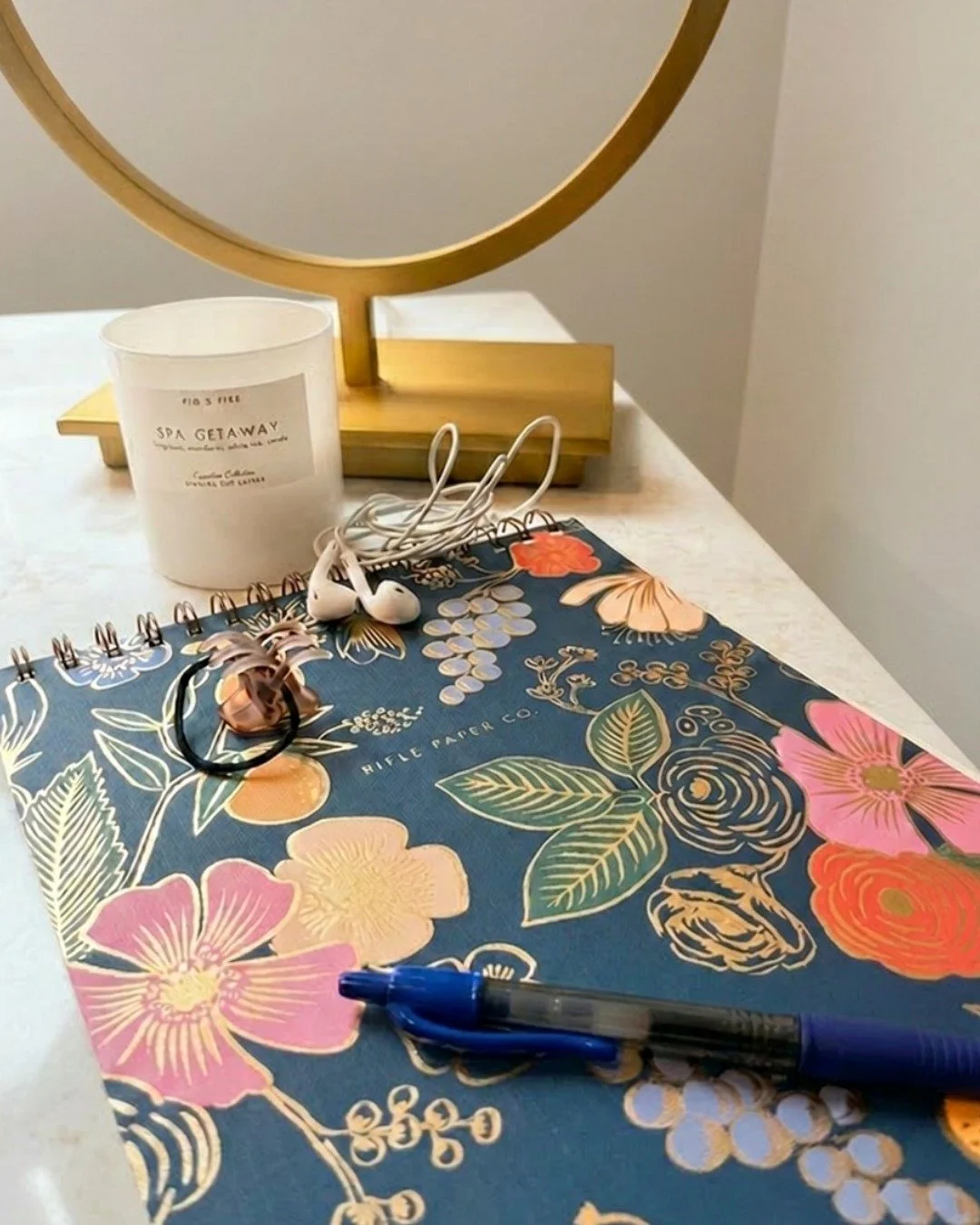 My glamorous productivity system:

&bull; One scented emotional support candle (which is now in basically every room) 
&bull; Two aggressively overplayed playlists on LOUD,
&bull; And the delusion that a beautiful notebook will somehow fix all of my 