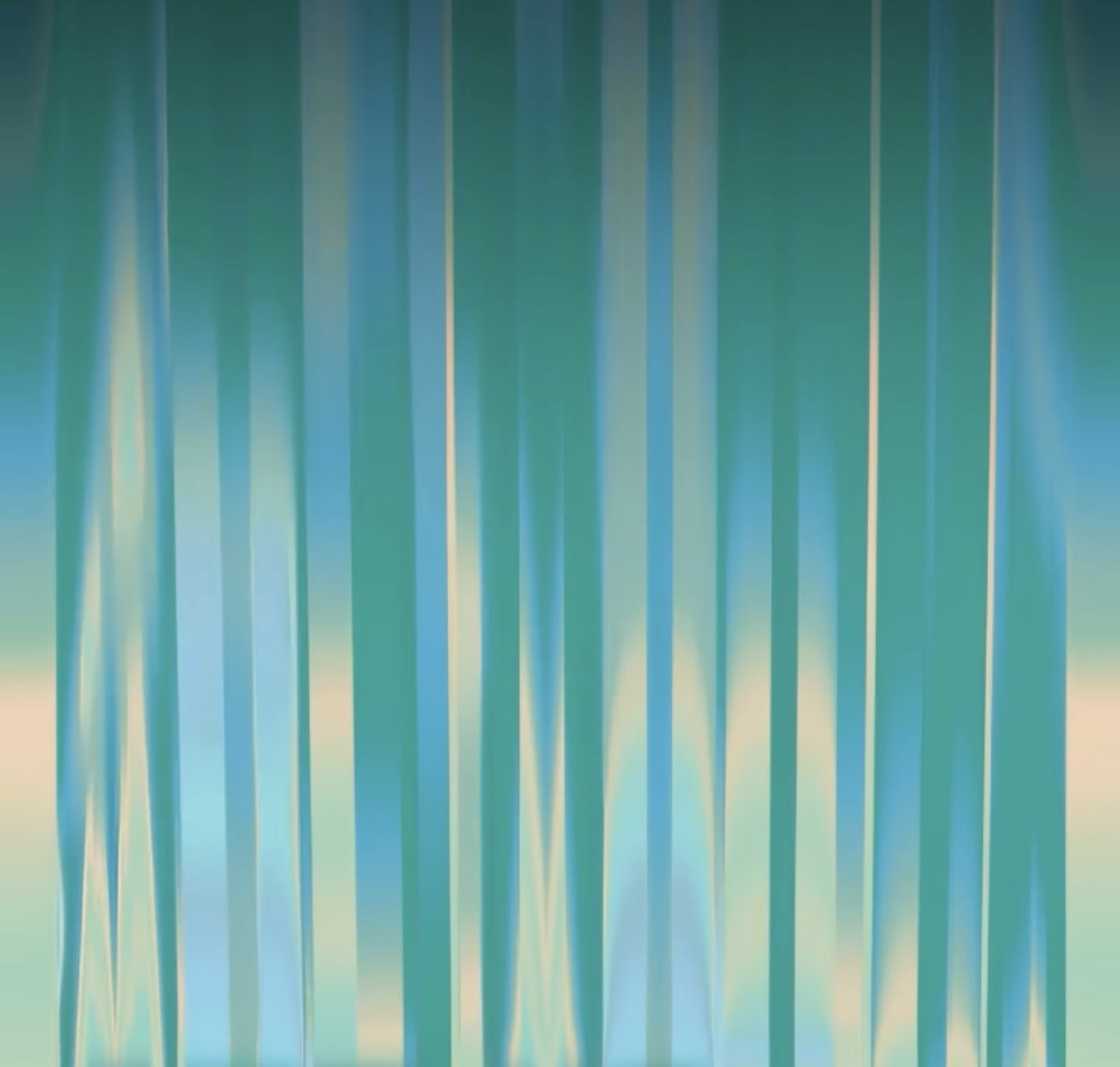 Abstract vertical lines in shades of blue and green. Feel the Sound at the Barbican. UN/BOUND by TRANS VOICES, ILĀ, and MONOM. Frequencies: The sounds that shape us.