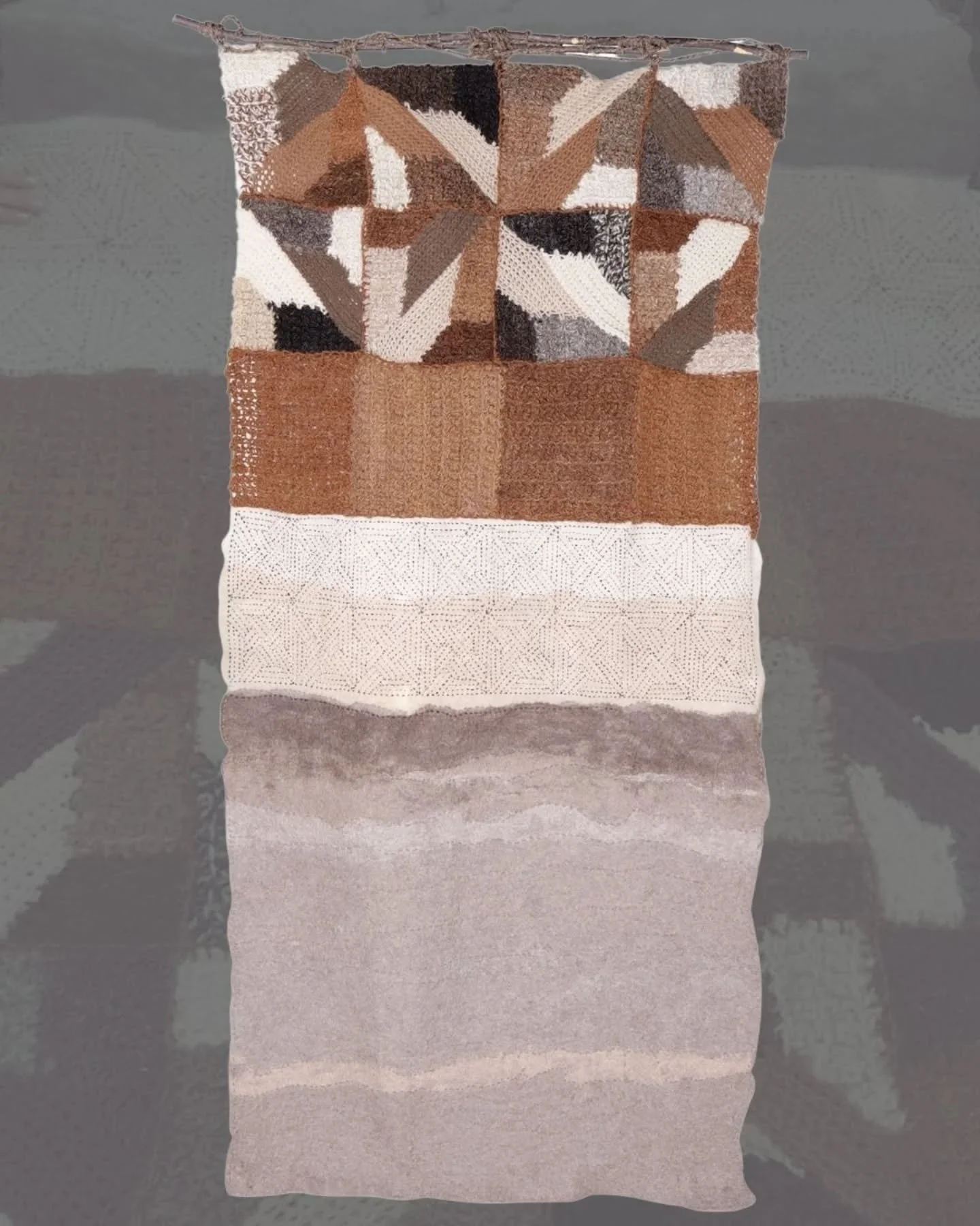 Created by talented Mongolian Artists husband and wife, Togmidshiirev Enkhbold and Munguntsetseg Lkhagvasuren, this gorgeous textile art piece is a celebration of Mongolia&rsquo;s non-petroleum textile alternatives. 

Togmidshiirev Enkhbold is a prom