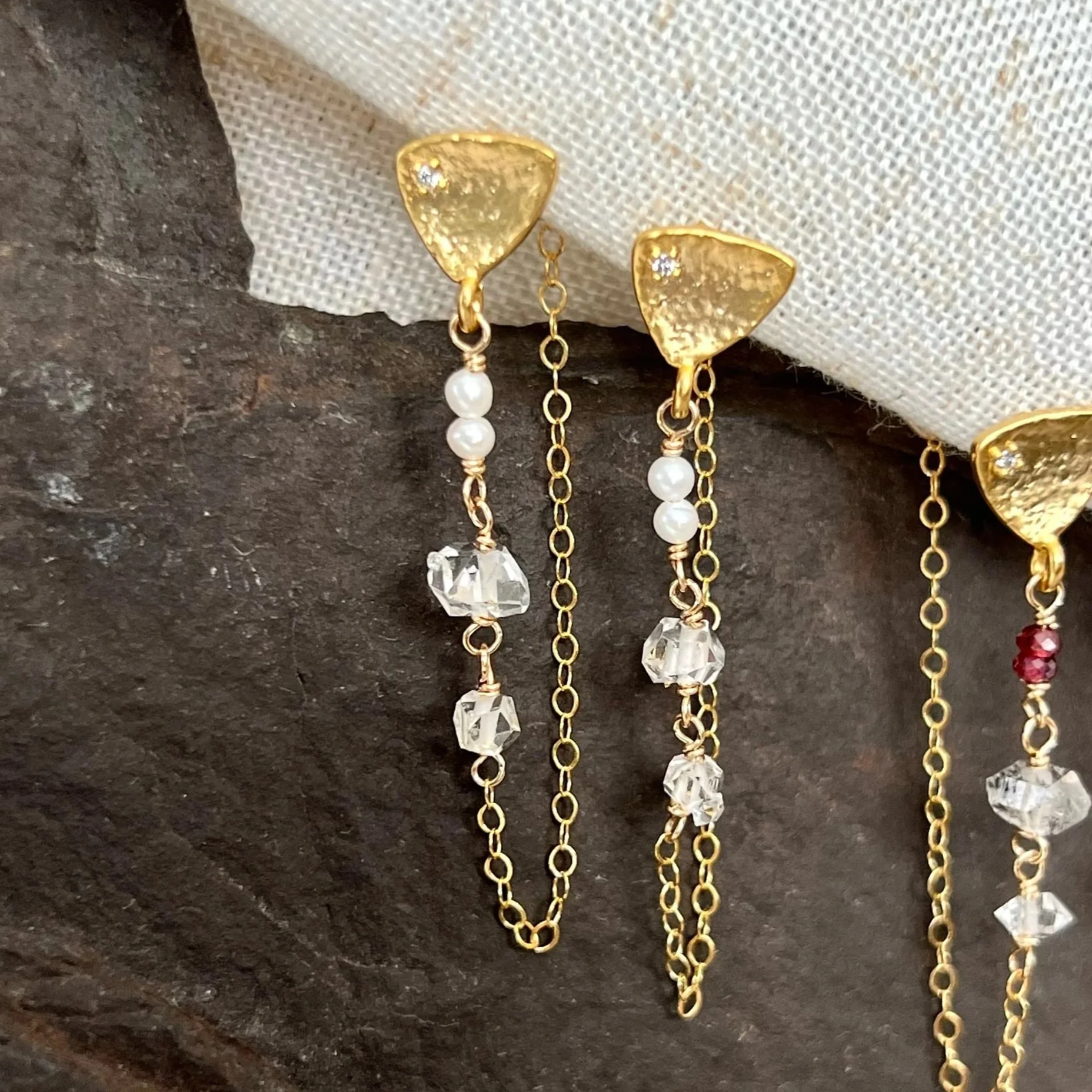 Gold Swoop Post Earrings