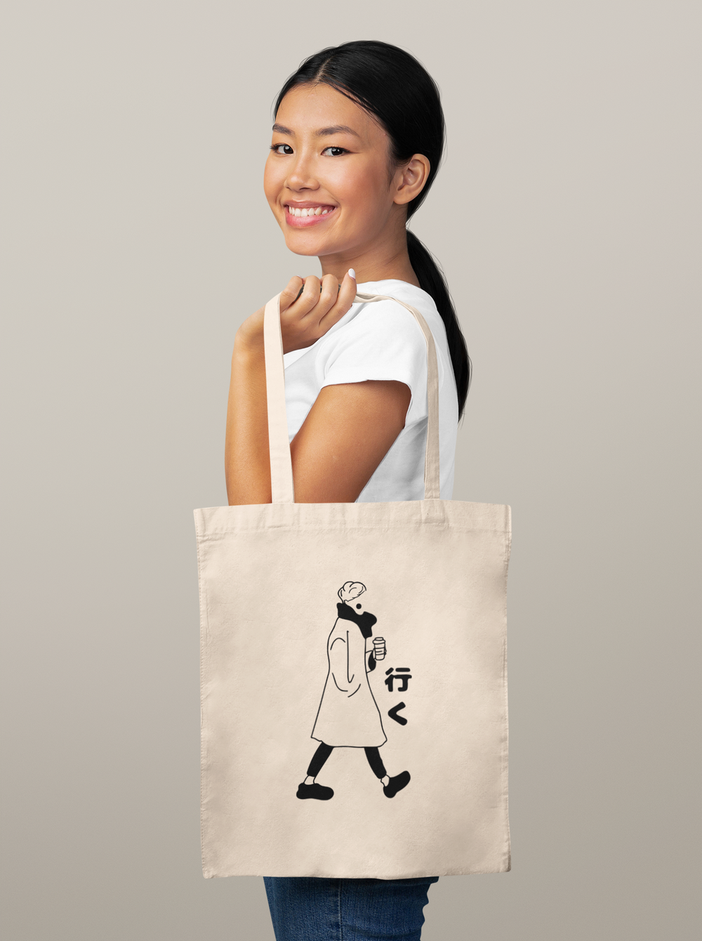カイ Canvas Tote Bag Red — MOMOとKAI™