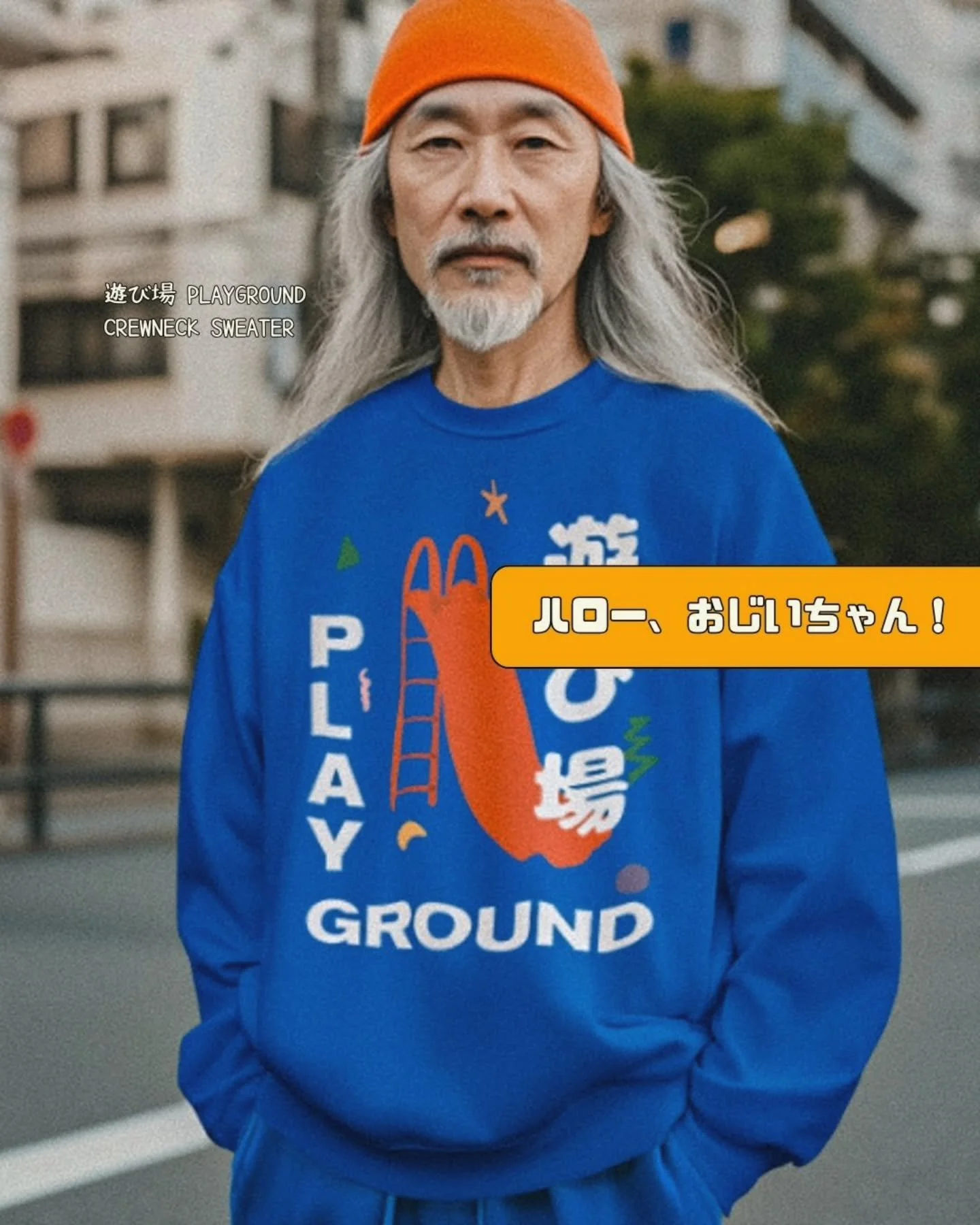ハロー、おじいちゃん!

遊び場 Playground Crewneck Sweater 
www.momotokai.com