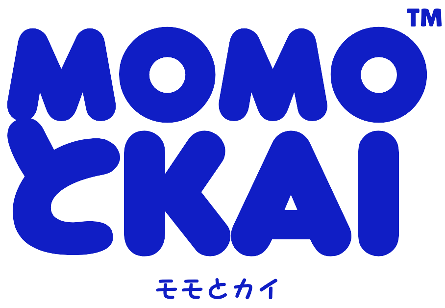 MOMOとKAI™ logo in bright blue color