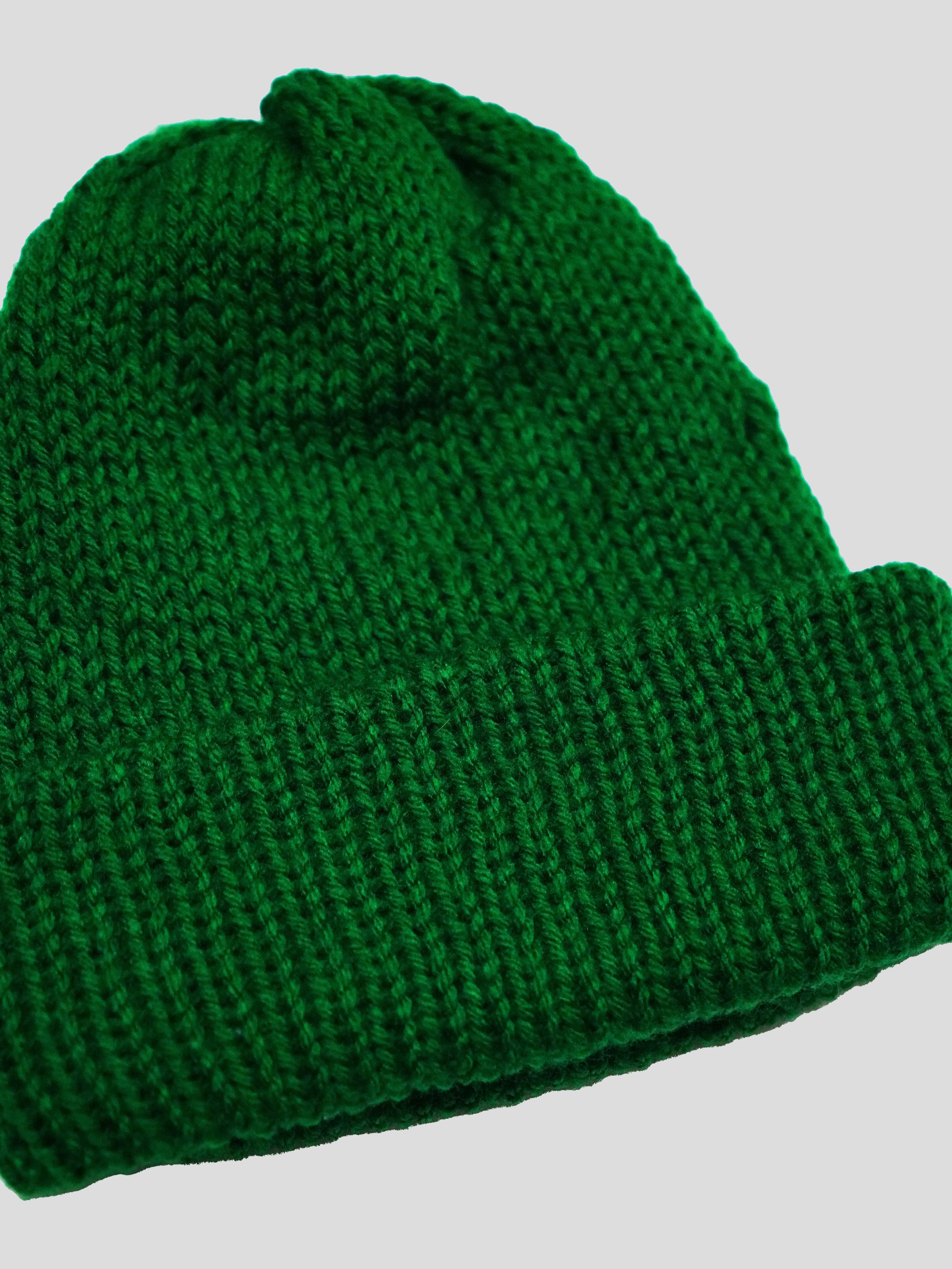 Knitted Double-sided Cuffed Beanie Beanie Green 2.jpg