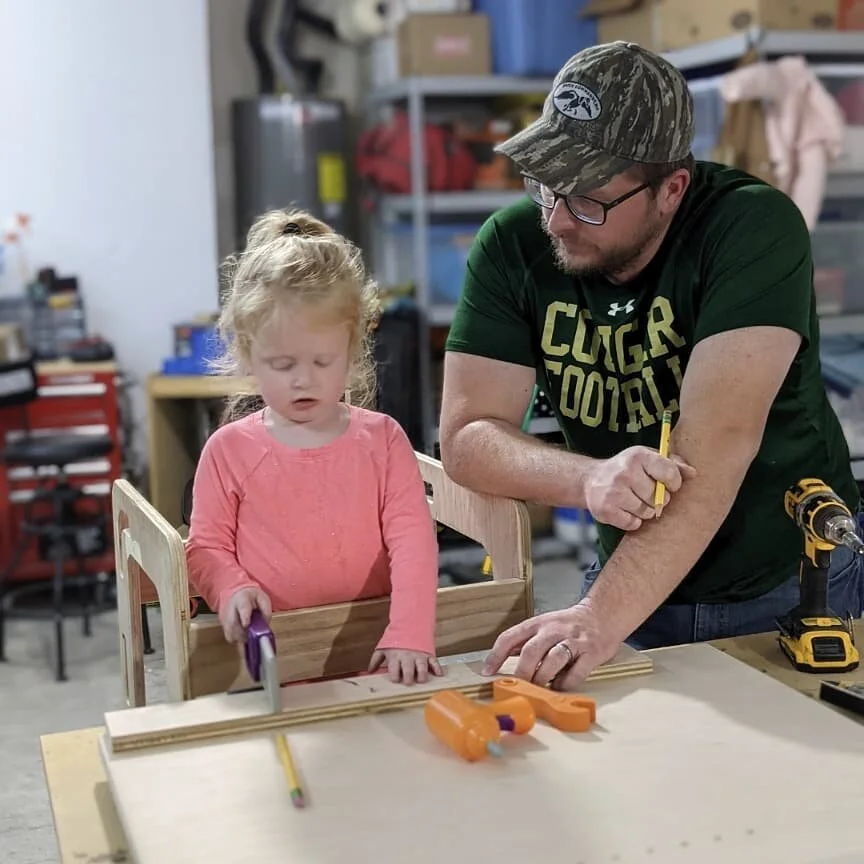 Her sawing technique is flawless. #daddysgirl