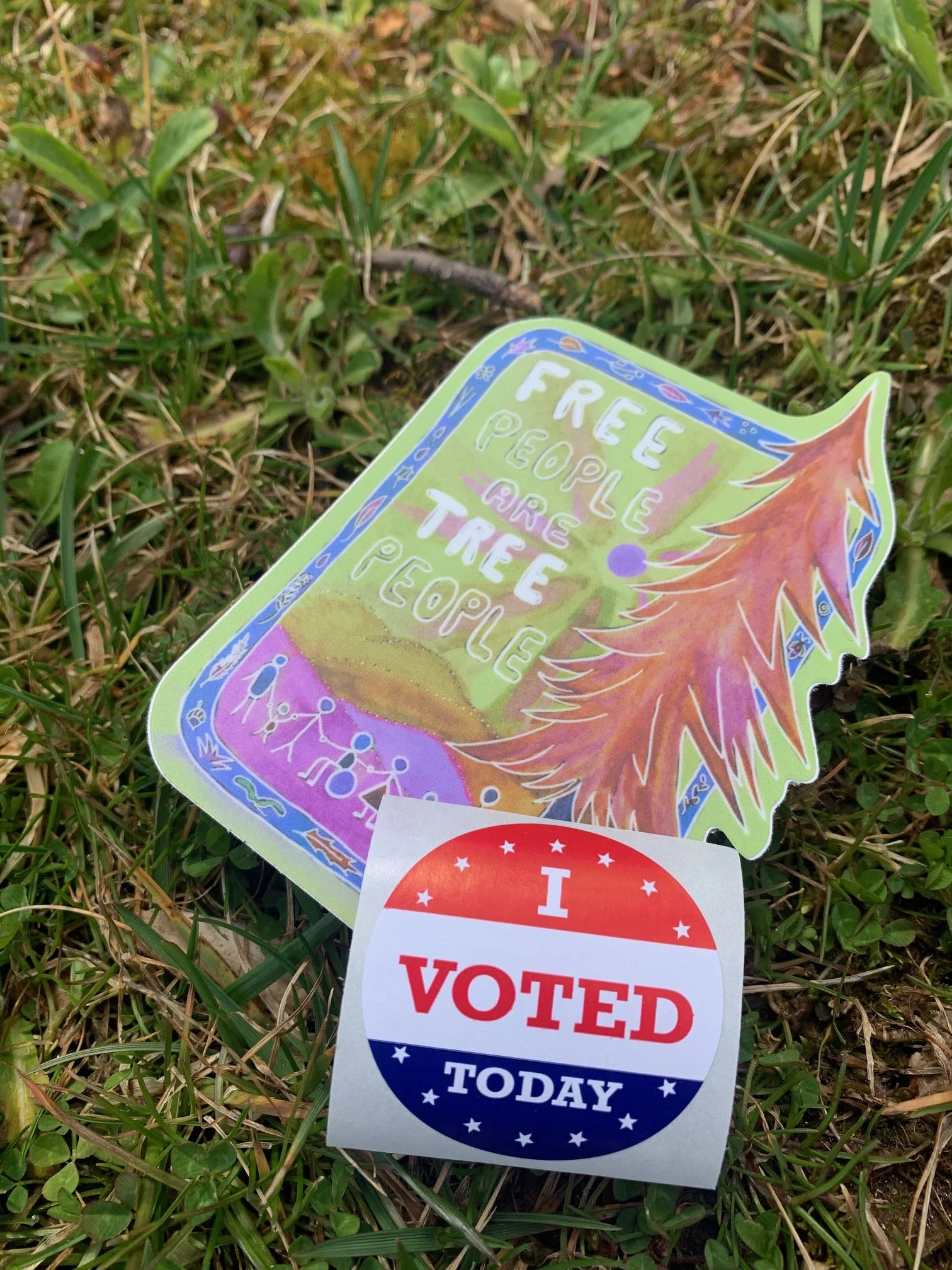 Free people are tree people sticker vote.jpg