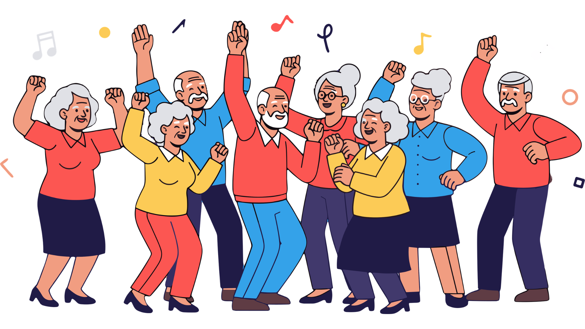 Older adults enjoying community activities and social connection at Friends Village