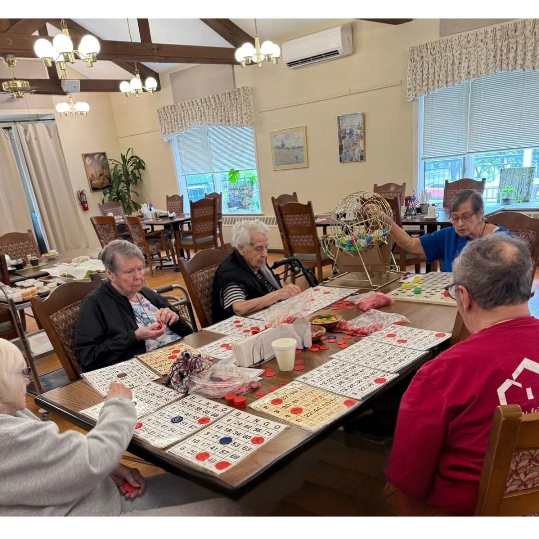 independent living residents playing bingo