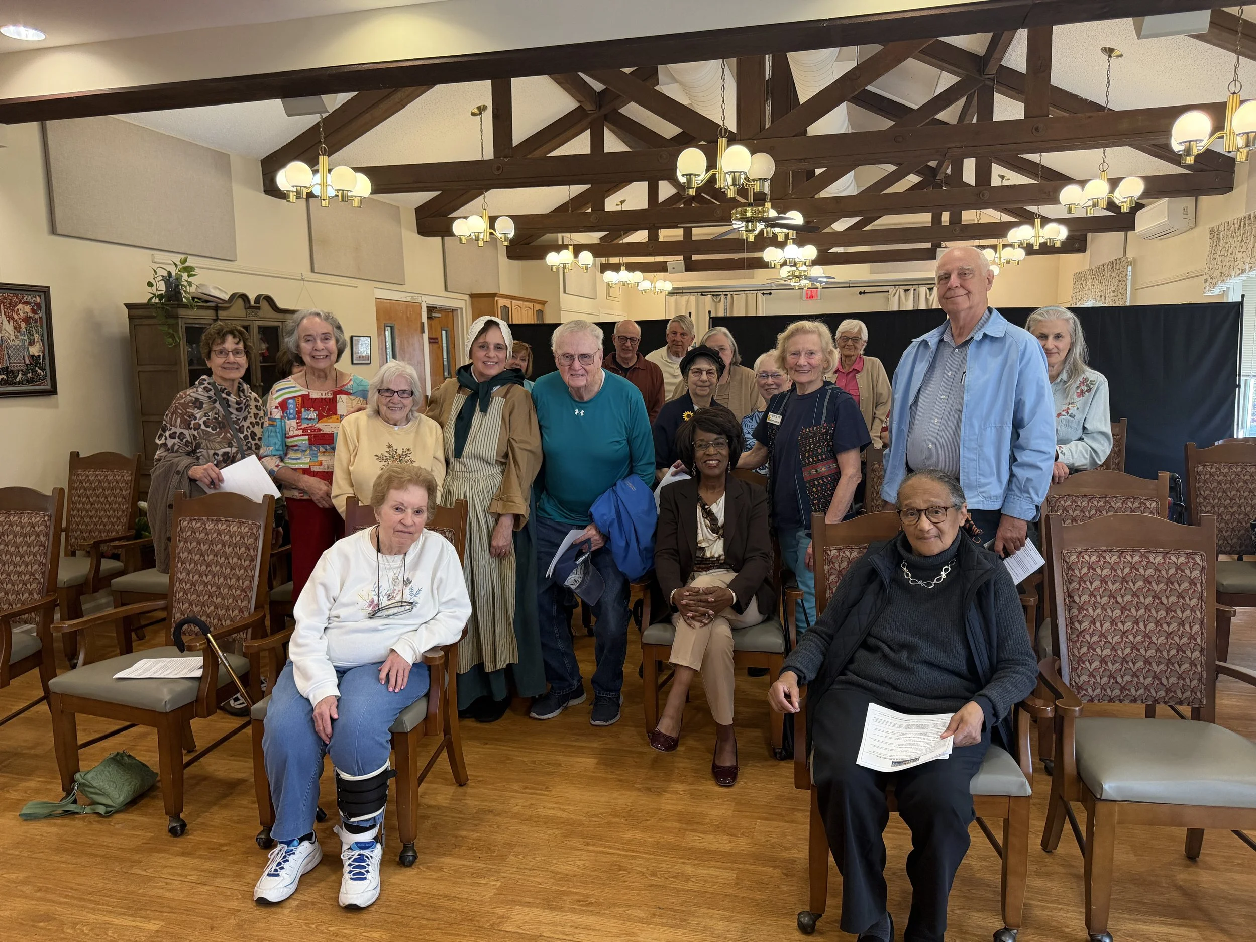 Friends Village residents gathered together for a community program in Newtown, PA