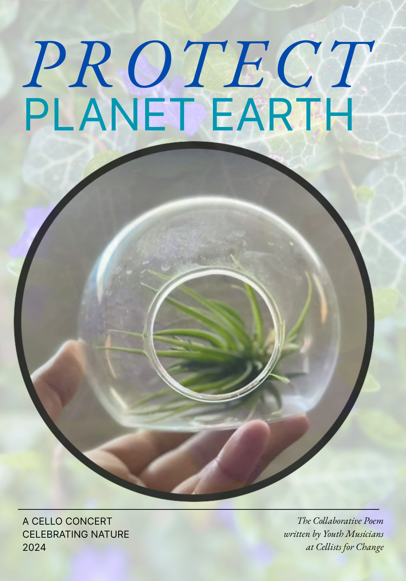 ...a collection of collaborative poetry youth cellists composed and performed alongside the music for Protect Planet Earth: A Cello Concert Celebrating Nature. The concert was held at the Boulder Public Library on Earth Day, Sunday, April 21st, 2024.