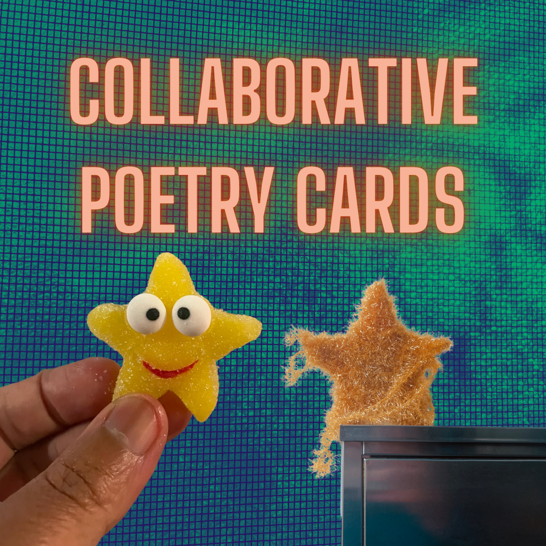 Collaborative Poetry Postcards began as a way to connect with writers of all calibers during Covid isolations and at open mic events. We play the game of Exquisite Corpse, among others, to create poetry together. It's one of my favorite games. Click 