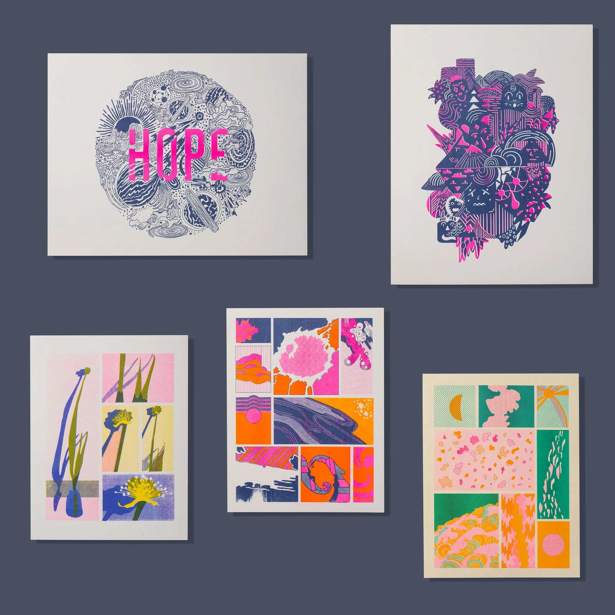 Image on bottom right printed by Chute Studio