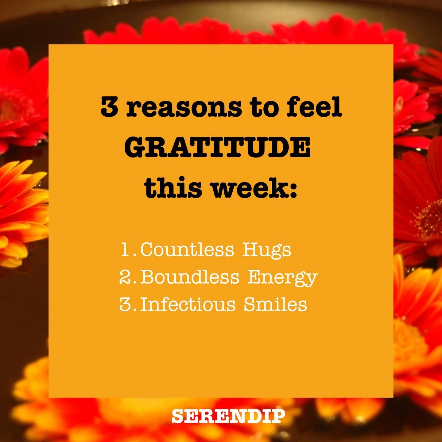 What fills our gratitude cup this week? EVERYTHING!
We'll mention these THREE things:
1. Countless Hugs - what we received this Wednesday evening at our VIP night at SERENDIP. Free mini-massages, bubbles, and wellbeing inspiration for those who att