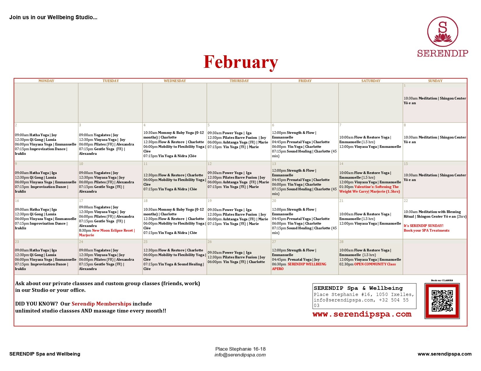 February Highlights February Highlights | Discover Wellness Activities - Book Now ...