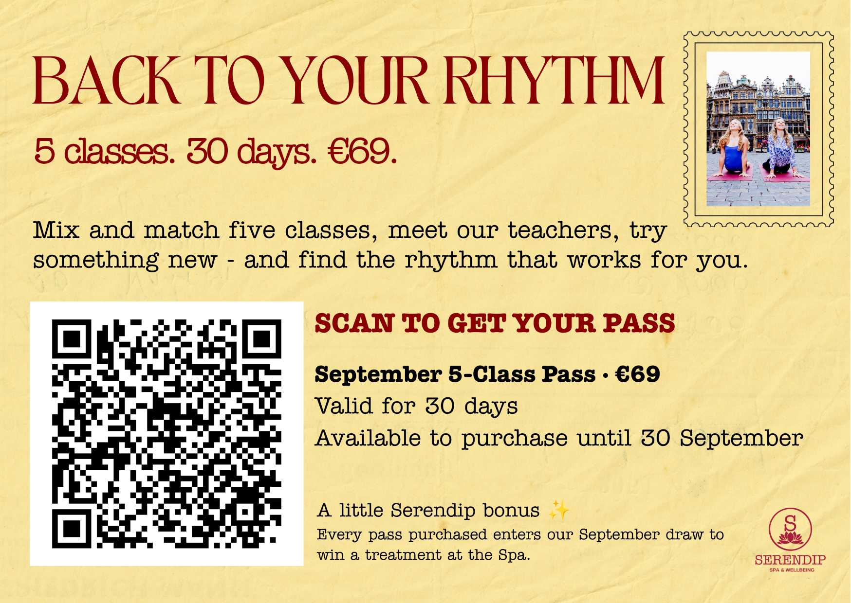 5 classes. 30 days. €69.