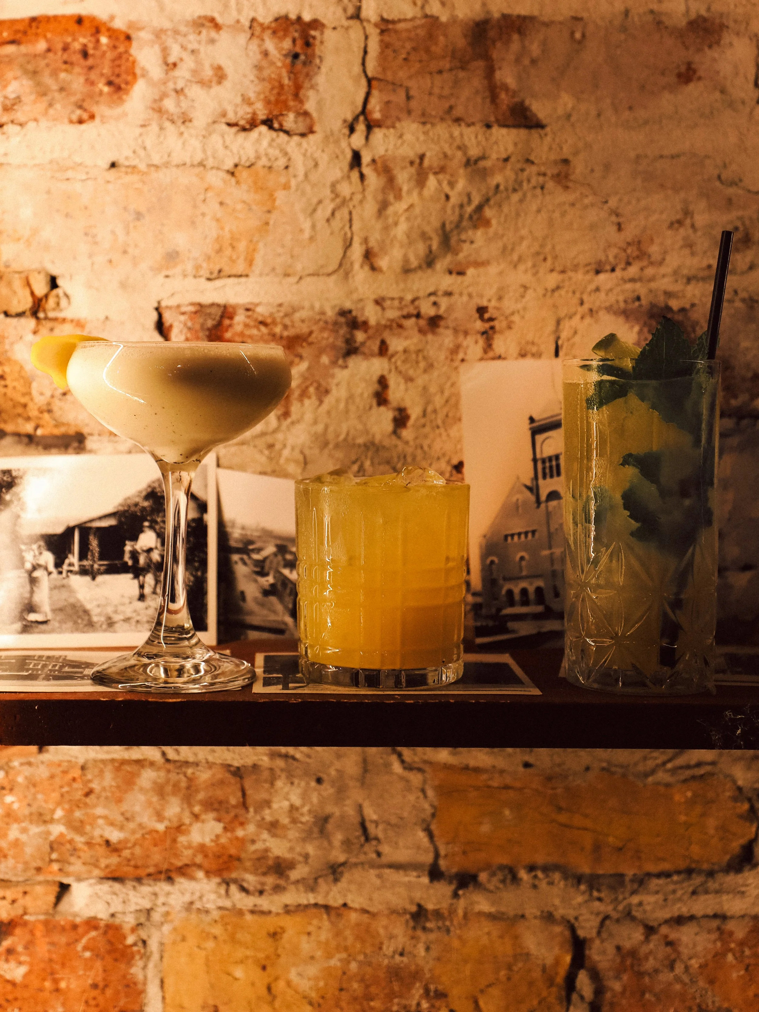 Cocktails and lounge seating inside Mathers Social Gathering