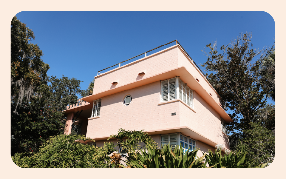 Pink historic house at The wellborn