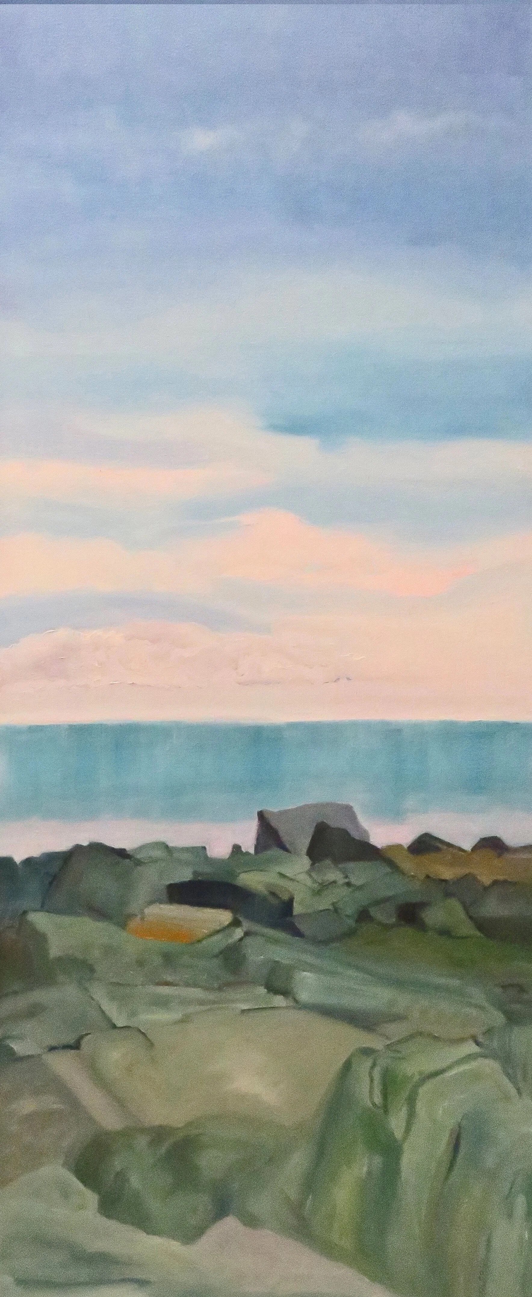 ON THE ROCKS
36" h x 15" w; oil on canvas; 2025
