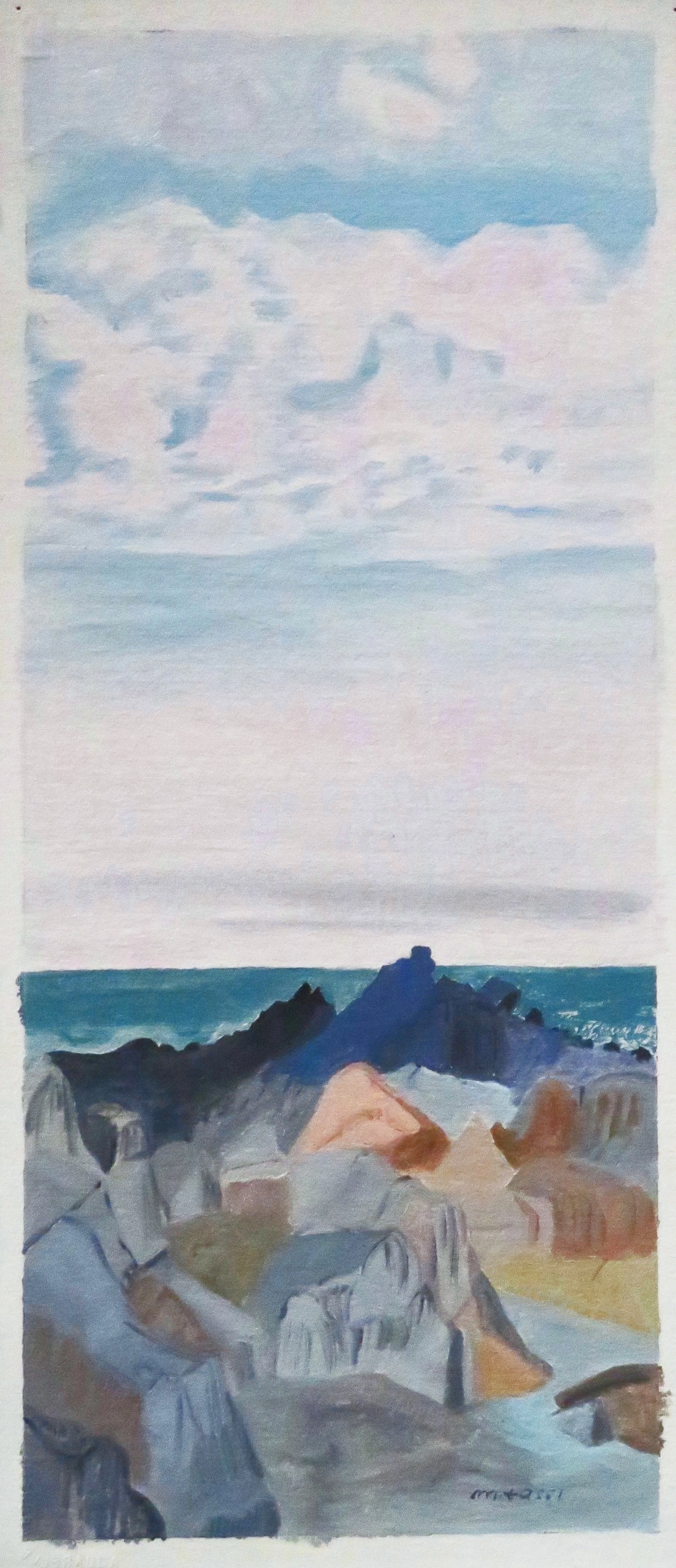 SEA TIME 
28" h x 20"  w; oil on gessoed paper; 2025