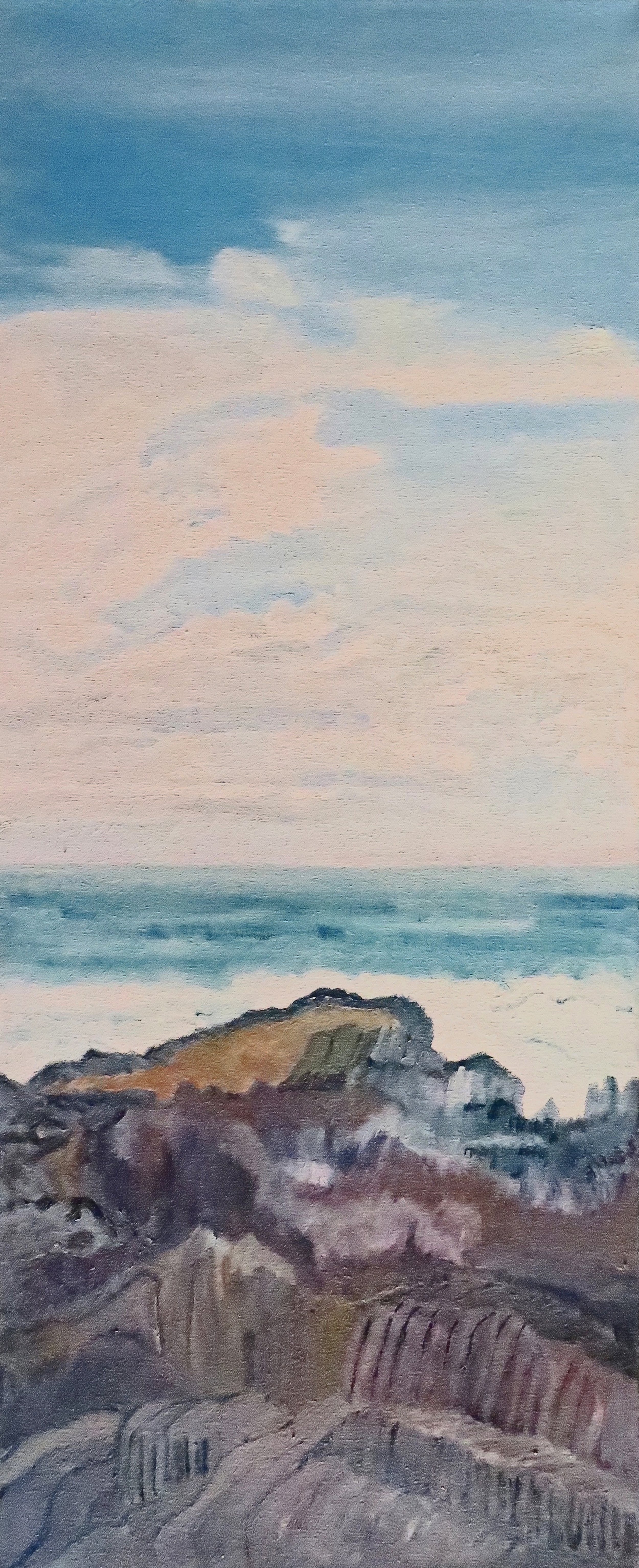 TRUE NORTH
36" h x 15" w; oil on canvas; 2025