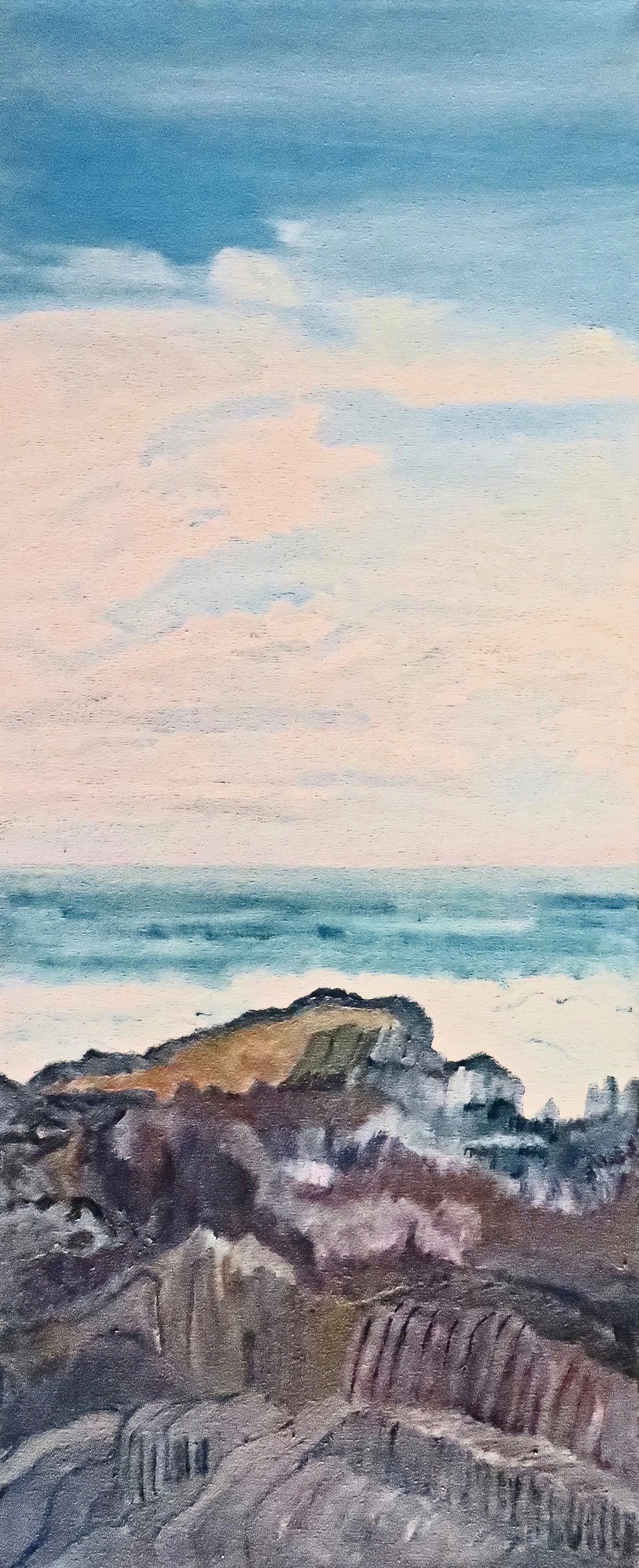 TRUE NORTH
36" h x 15" w; oil on canvas; 2025