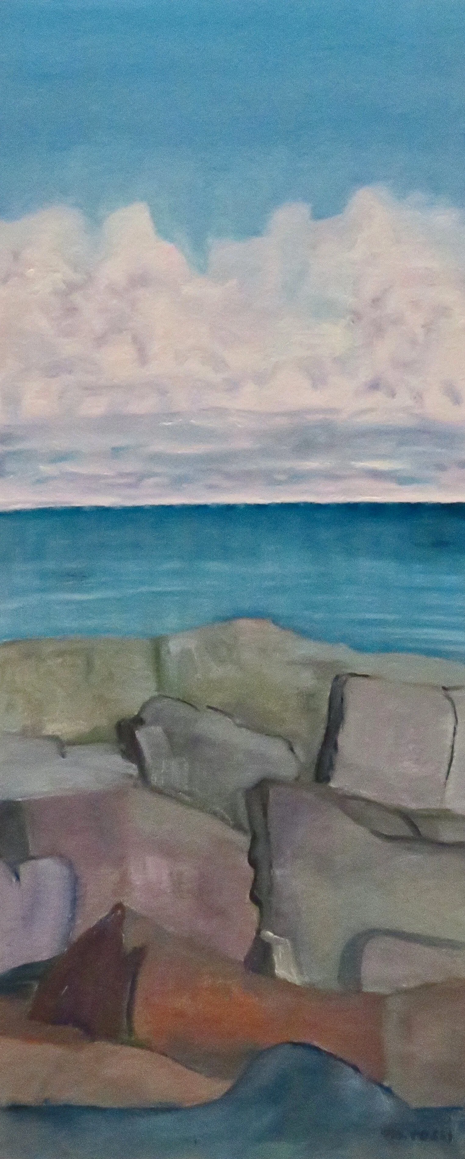 BARRICADE
21 1/4" h x 9" w; oil on gessoed paper; 2025